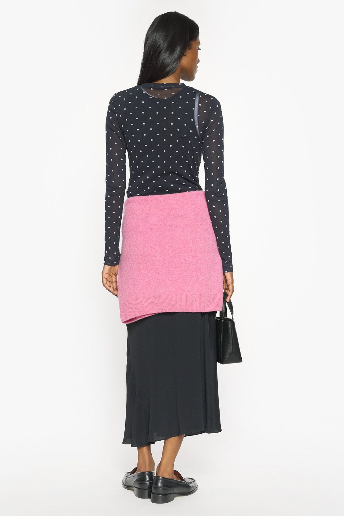 Maison Kitsuné Polka Dot Fox Mesh Top - Black/ White