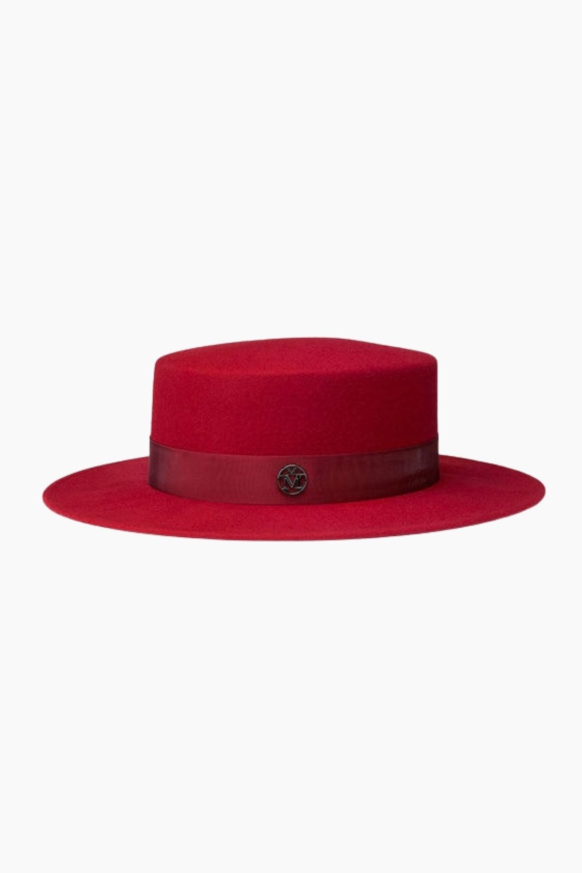 Maison Michel Kiki Wet Ribbon On Felt - Lipstick Red