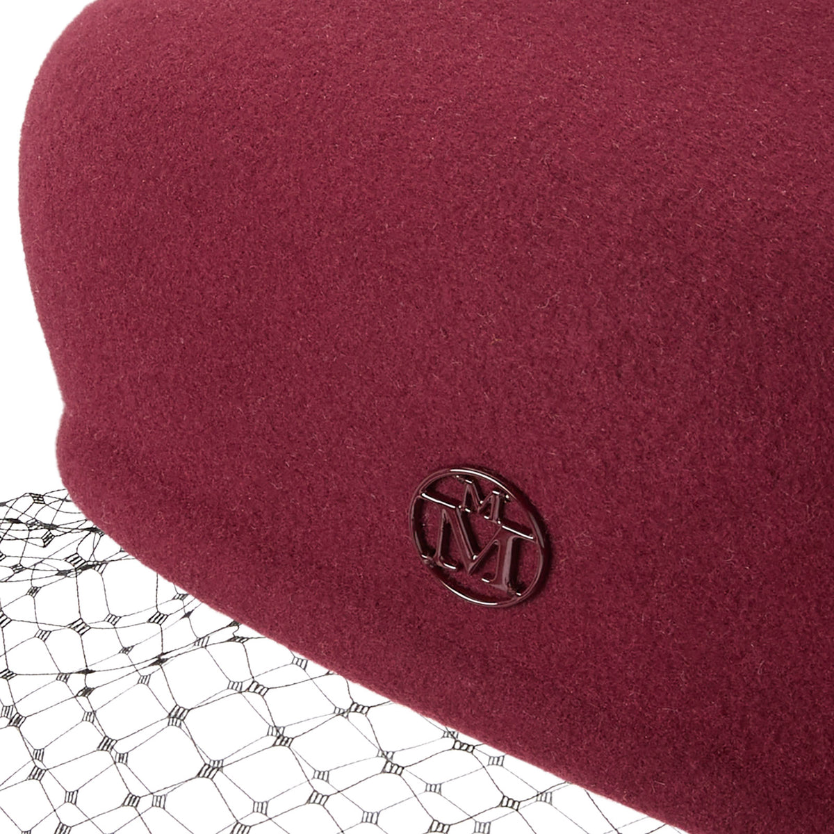 Maison Michel New Bonnie Veil Felt - Burgundy