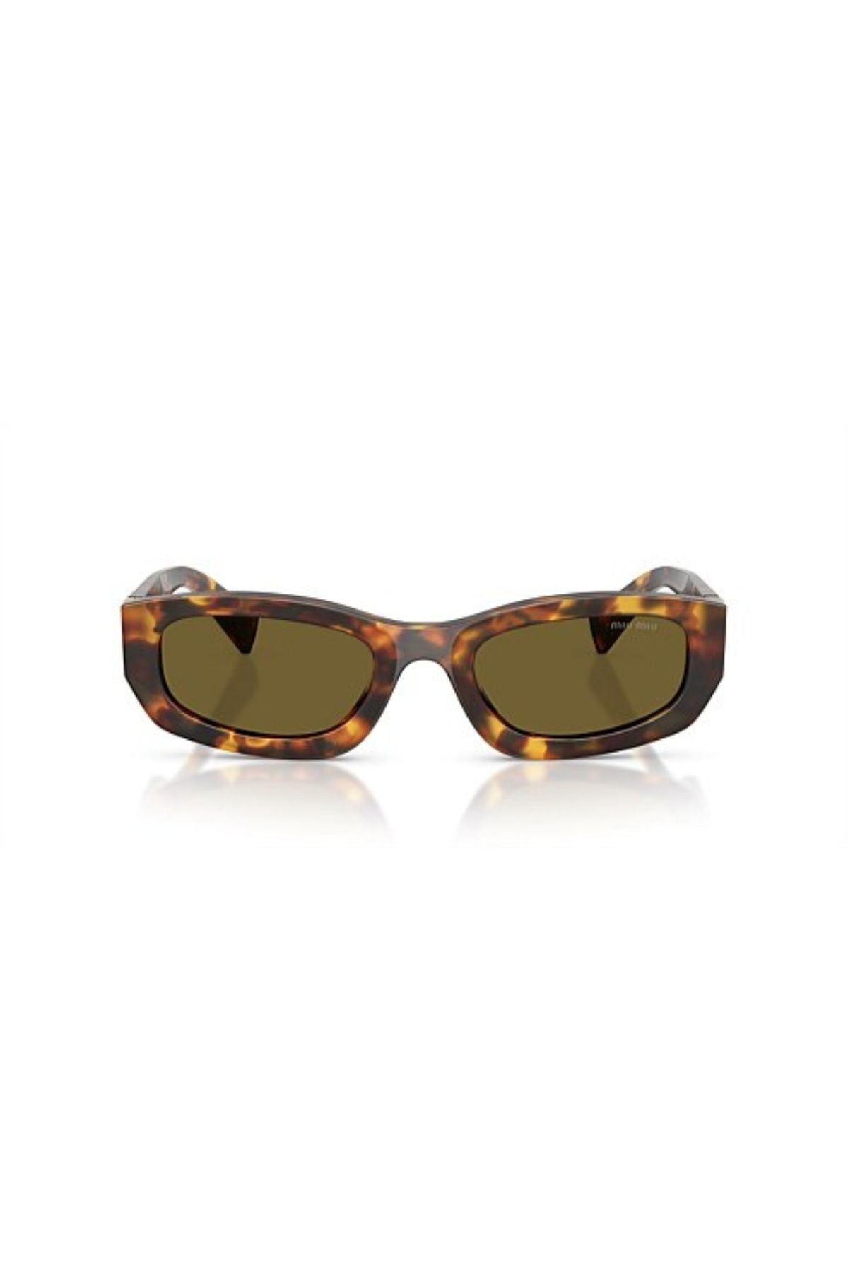 Miu Miu Irregular Sunglasses - Havana Honey/ Dark Brown