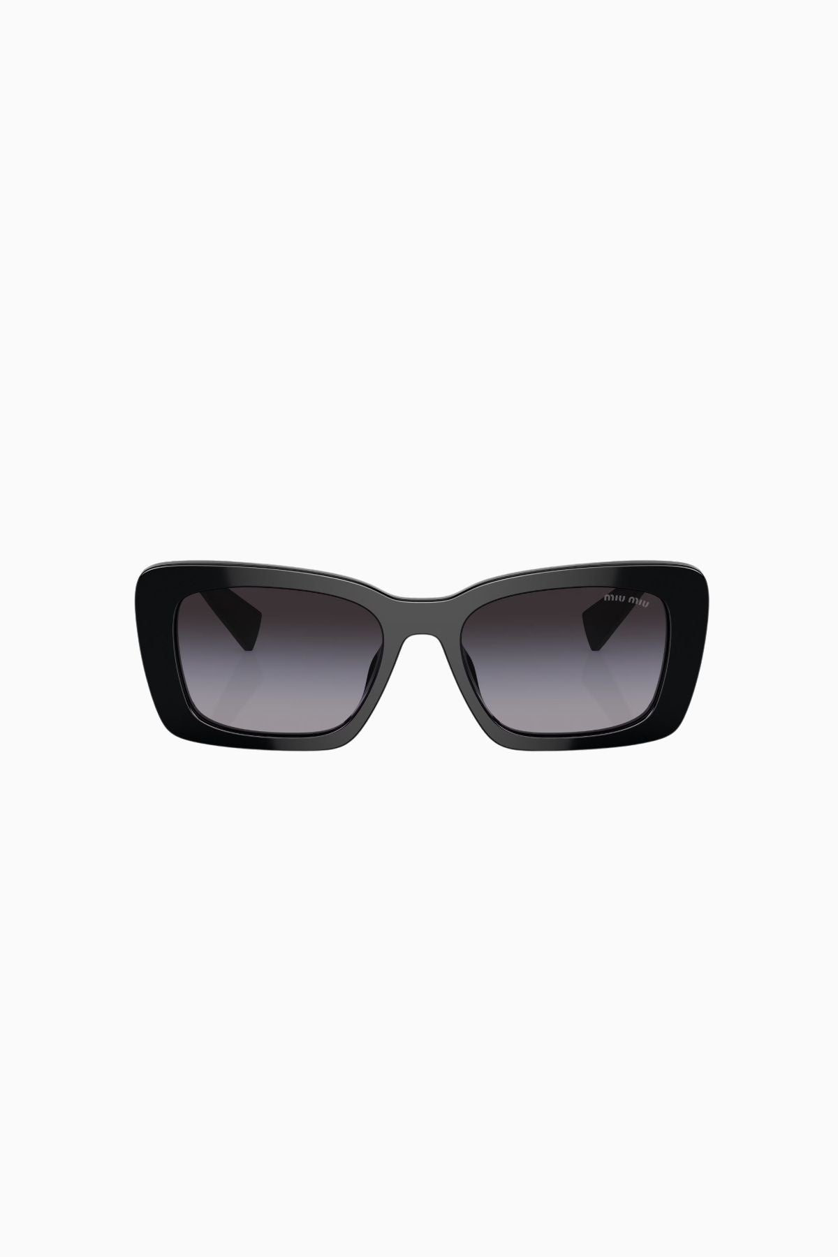Miu Miu Rectangle Framed Sunglasses - Black/ Gradient Grey