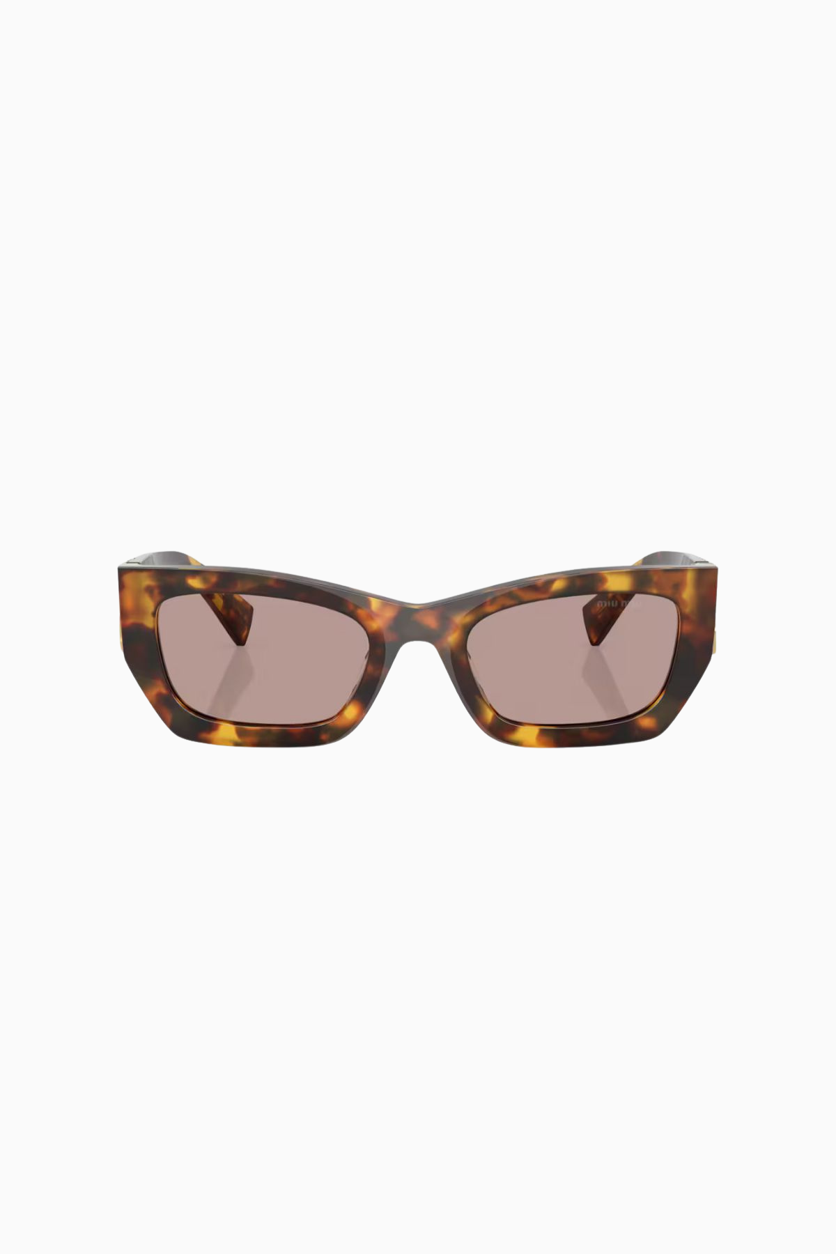 Miu Miu Rectangular Frame Sunglasses - Honey Havana/ Light Purple Brown