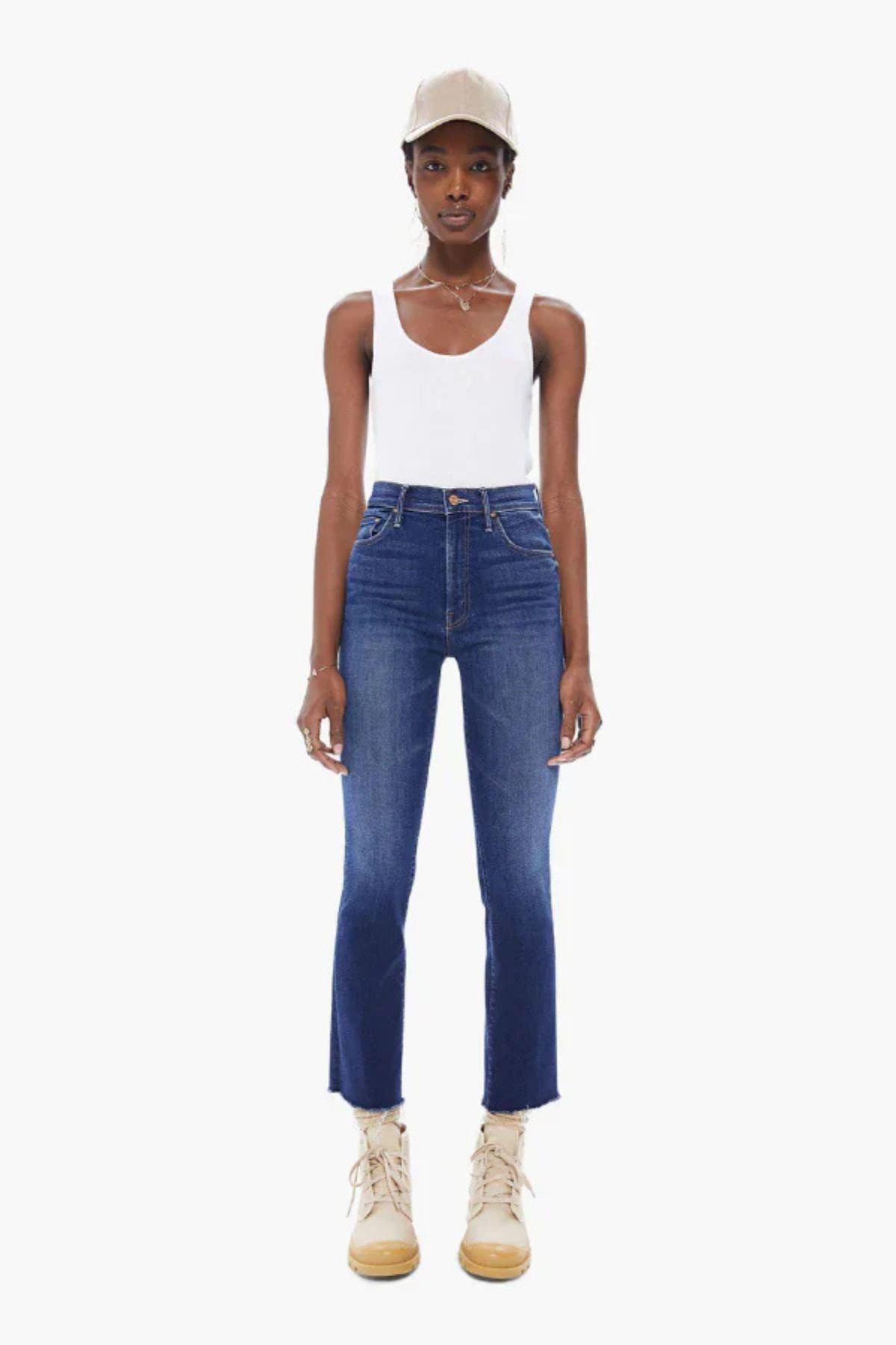 Mother Denim The Insider Ankle Fray Jean - Sweet Lime