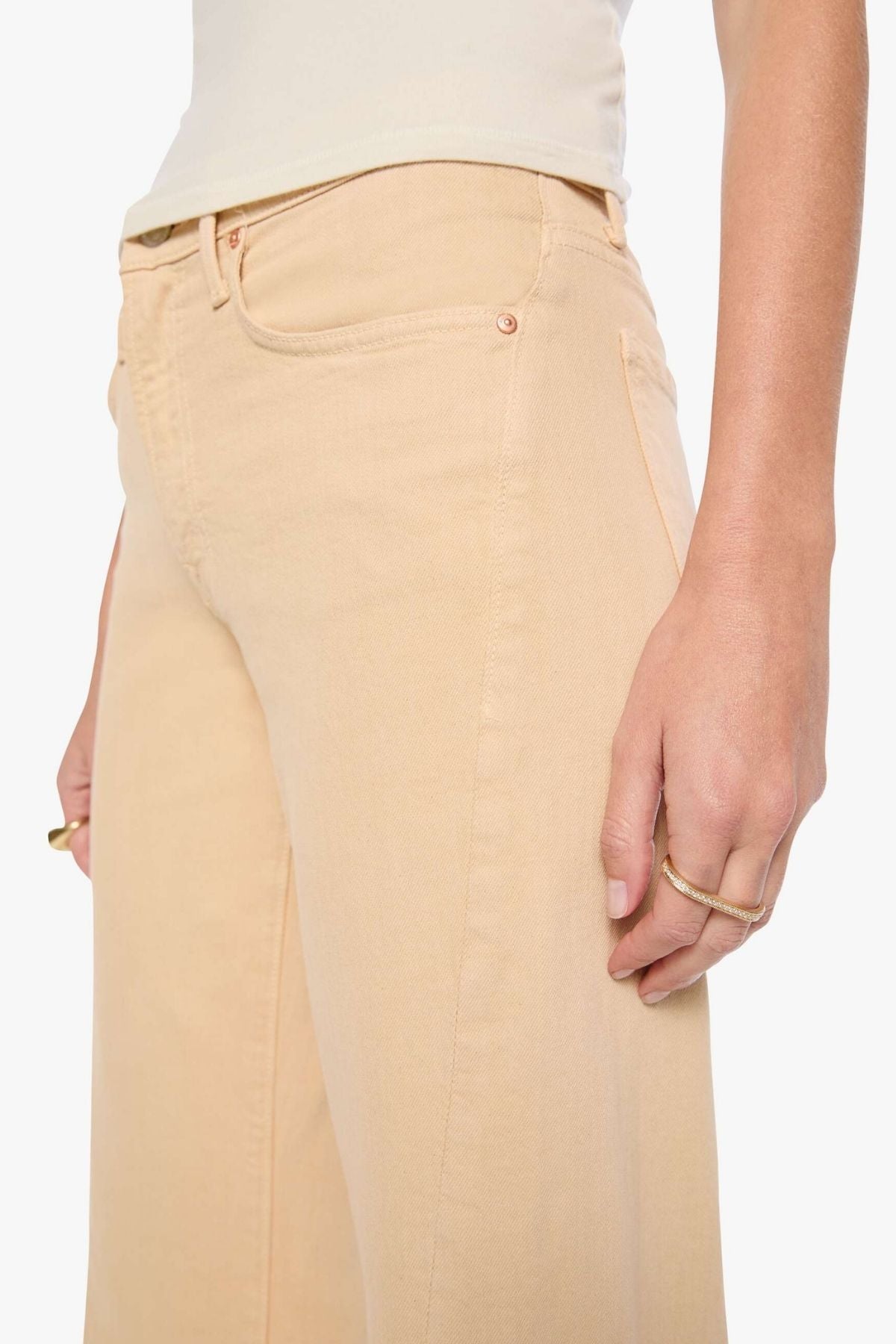 Mother The Mid Rise Sidestepper Twist Sneak - Winter Wheat
