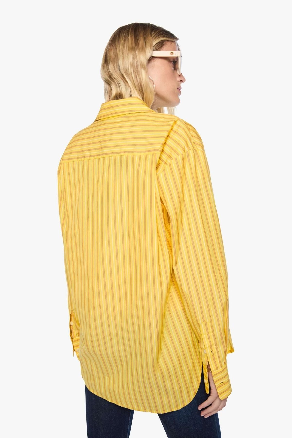Mother The Roomie Frenchie  - Poplin Yellow Stripe