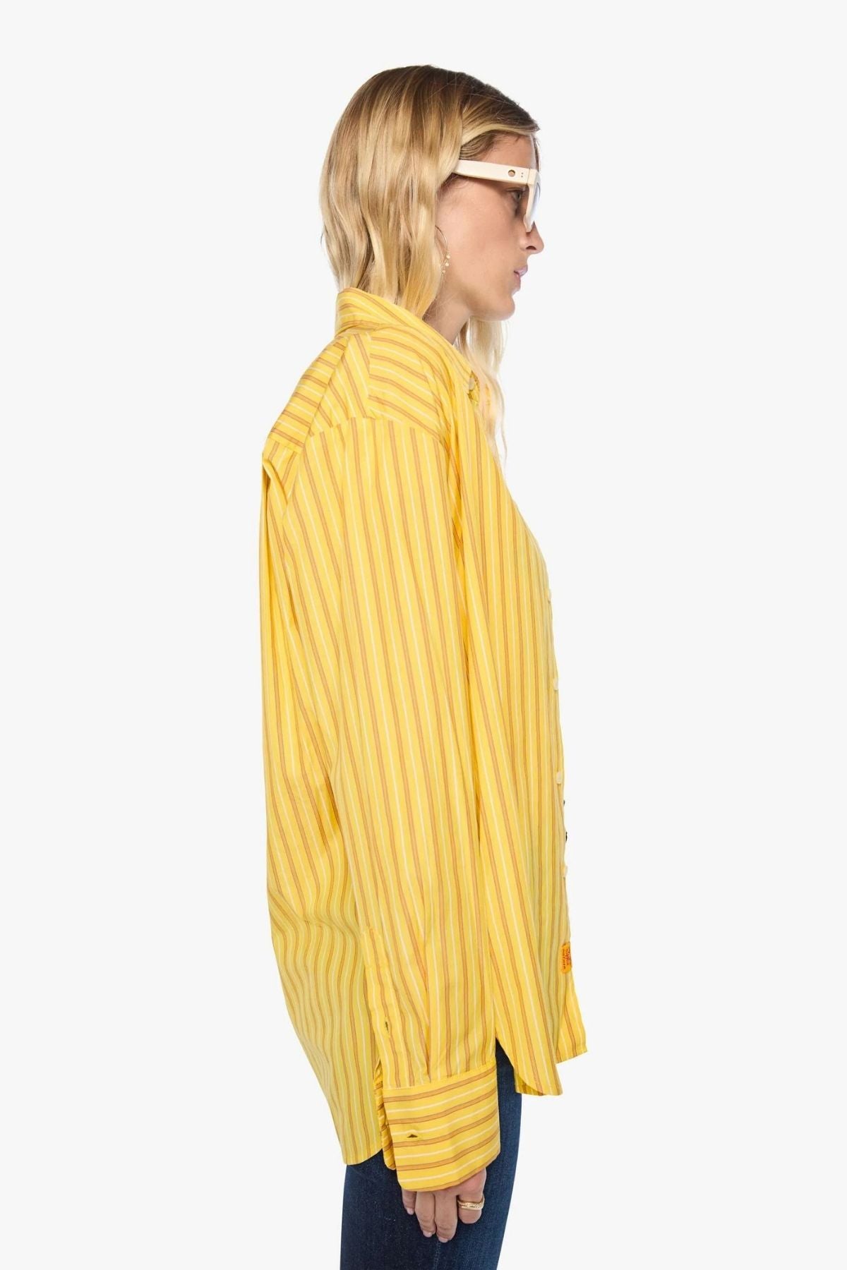 Mother The Roomie Frenchie  - Poplin Yellow Stripe