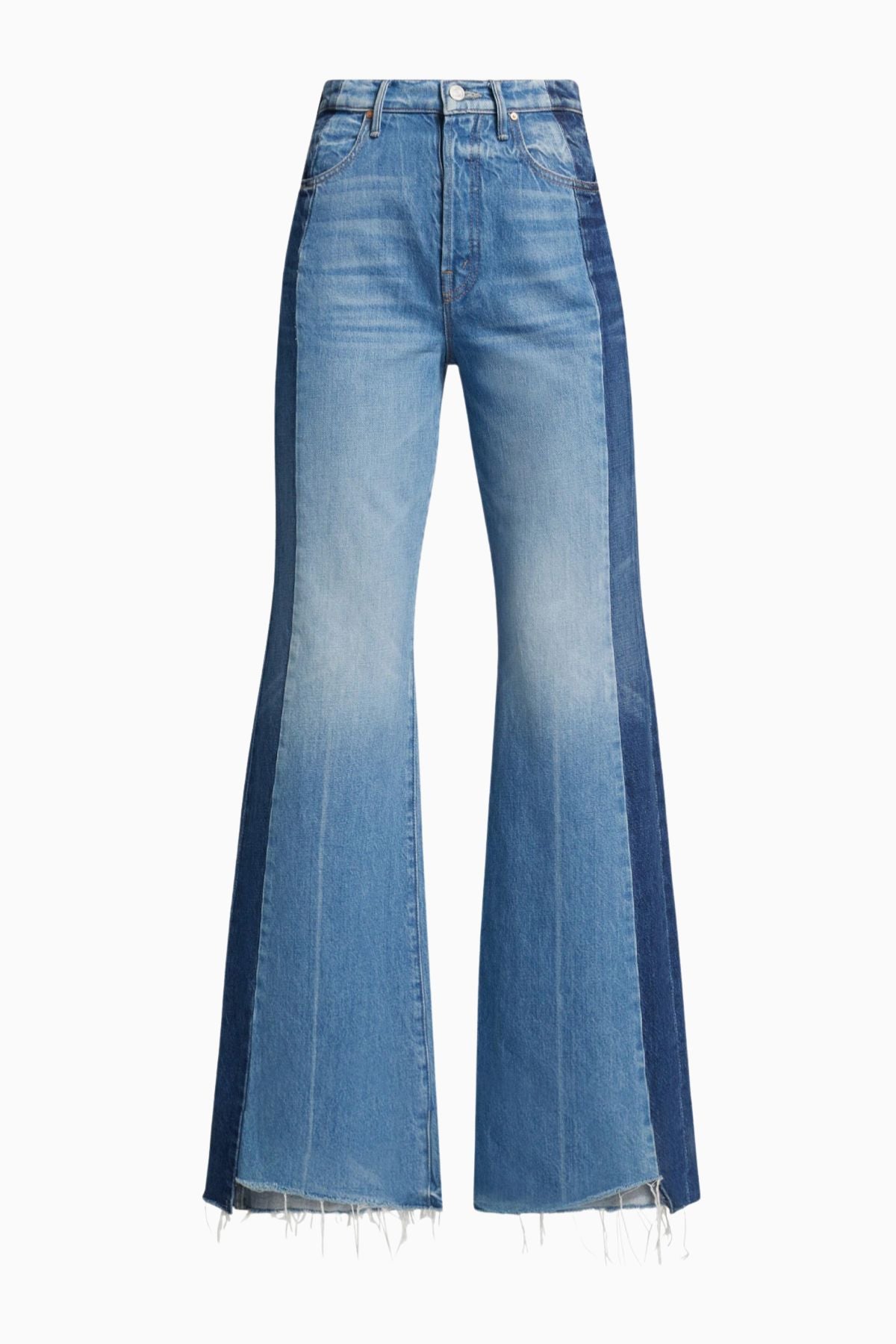 MOTHER The Tux Sidestepper Sneak Fray Jean - Double Stacked