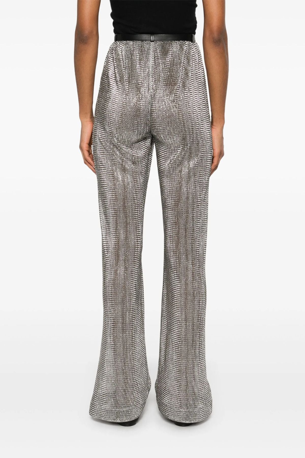 Nanushka Maglie Silver Pants - Silver/  Black