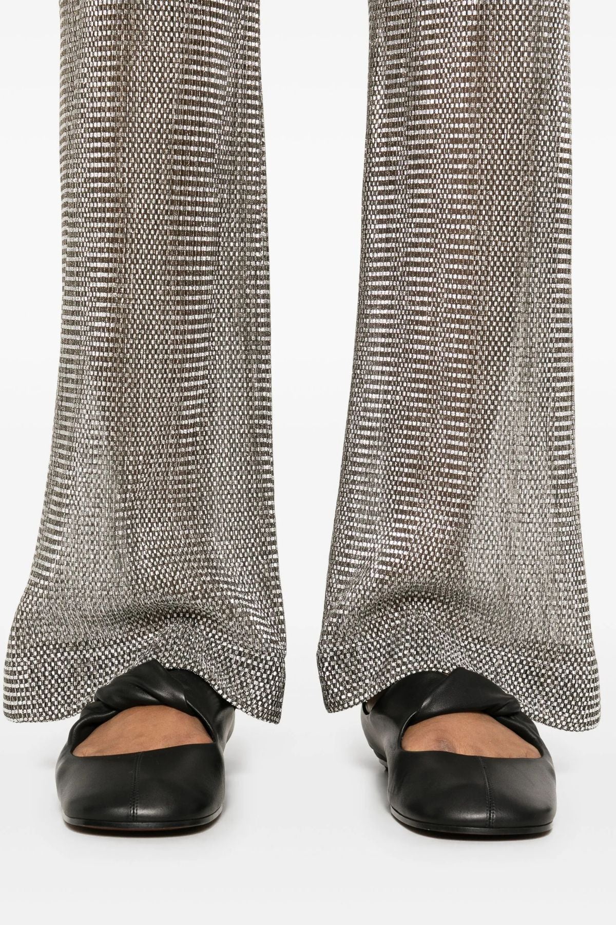 Nanushka Maglie Silver Pants - Silver/  Black