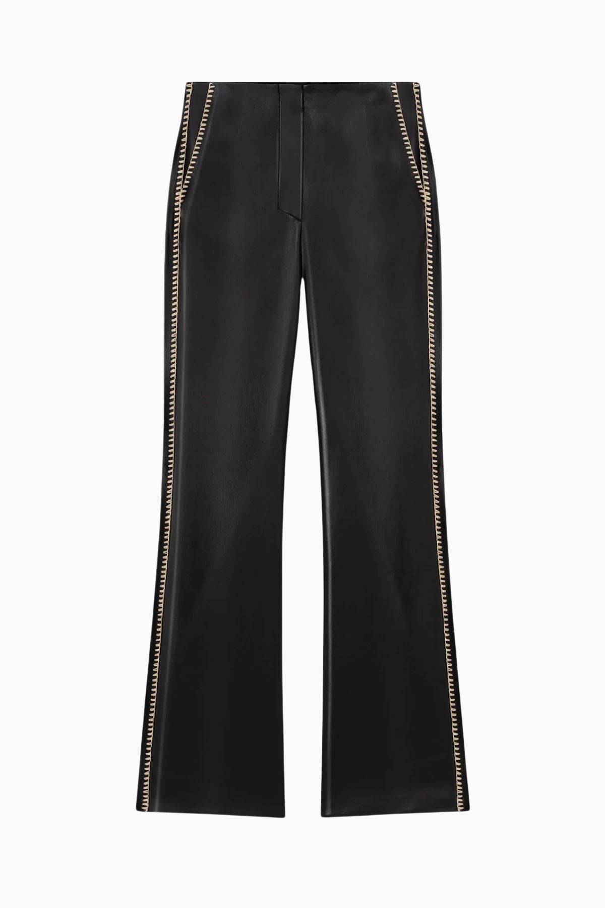 Nanushka Manola Vegan Leather Crochet Trim Pant - Black