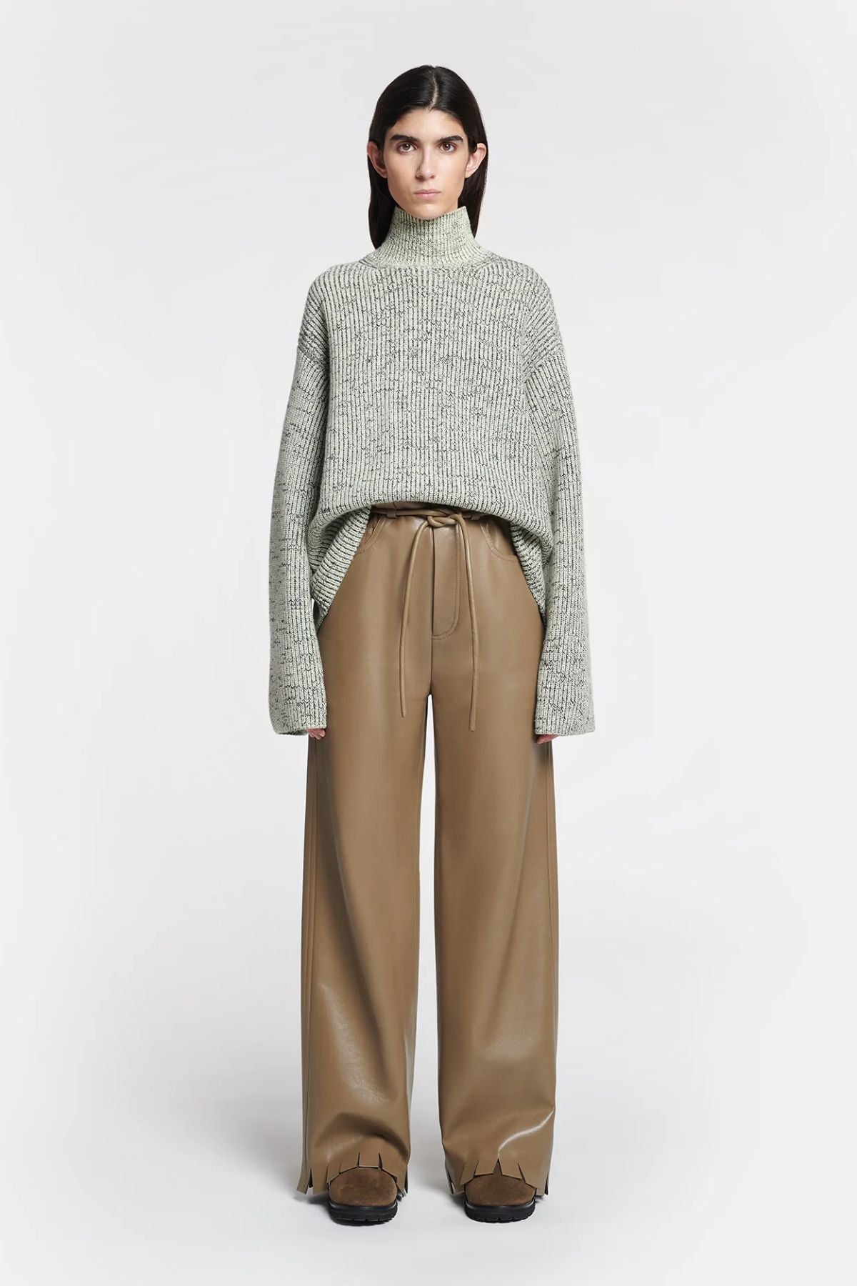 Nanushka Nienke Cashmere Funnel Neck Knit Jumper Black/ Moon