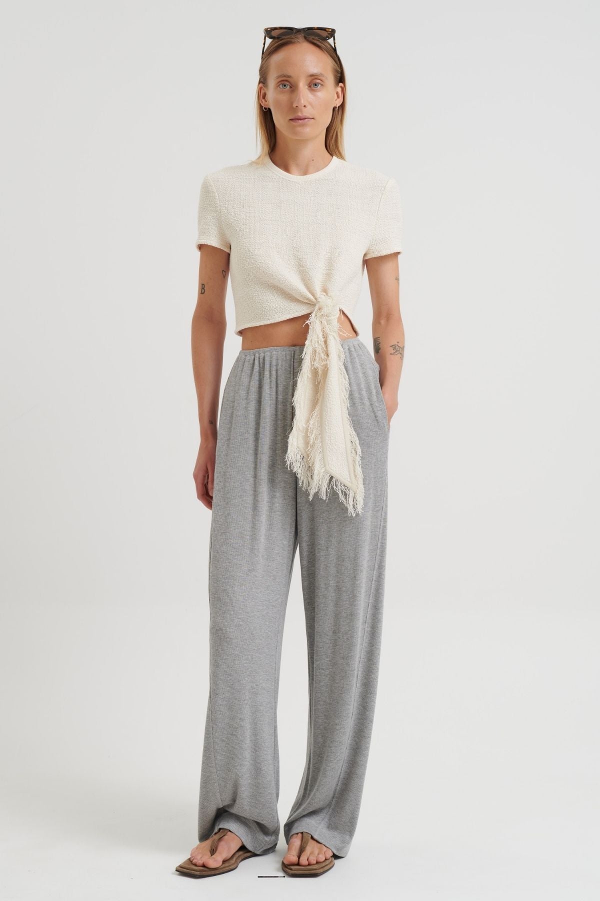 Nanushka Zoela Jersey Pants - Grey Melange