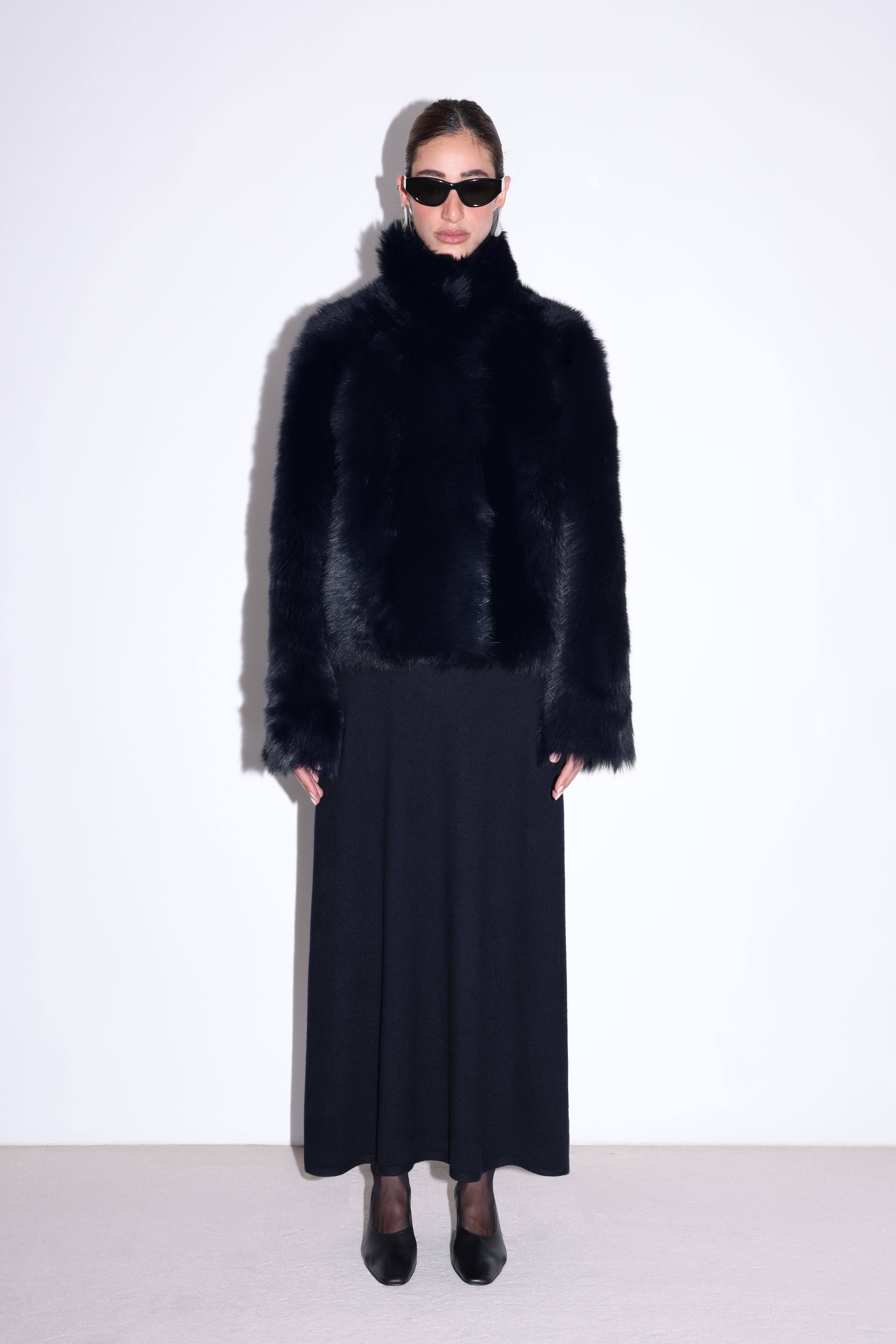 Nour Hammour Cameron Shearling Jacket - Bleu Minuit