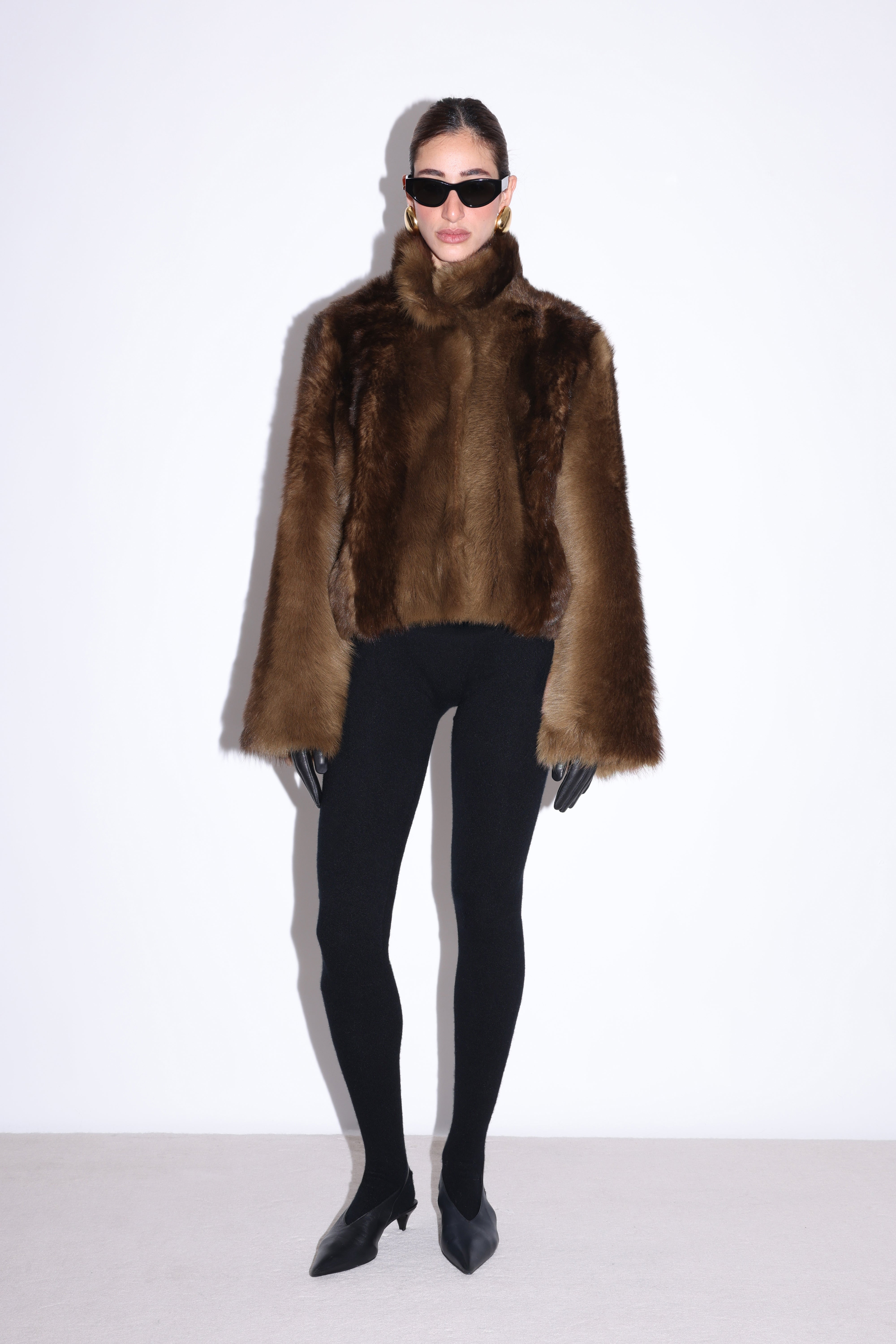 Nour Hammour Cameron Shearling Jacket - Burnt Toffee