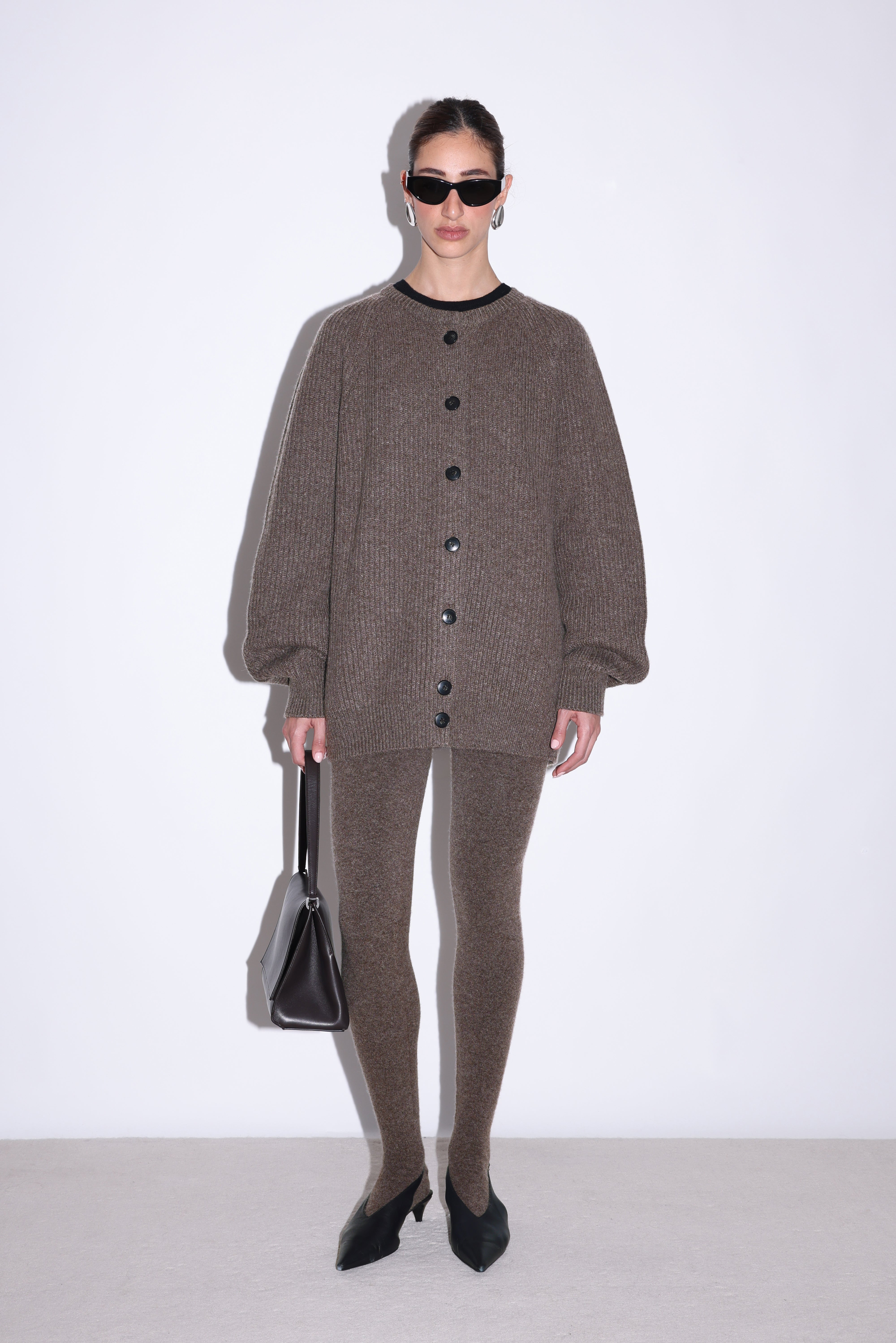 Nour Hammour Laurel Cardigan - Mink