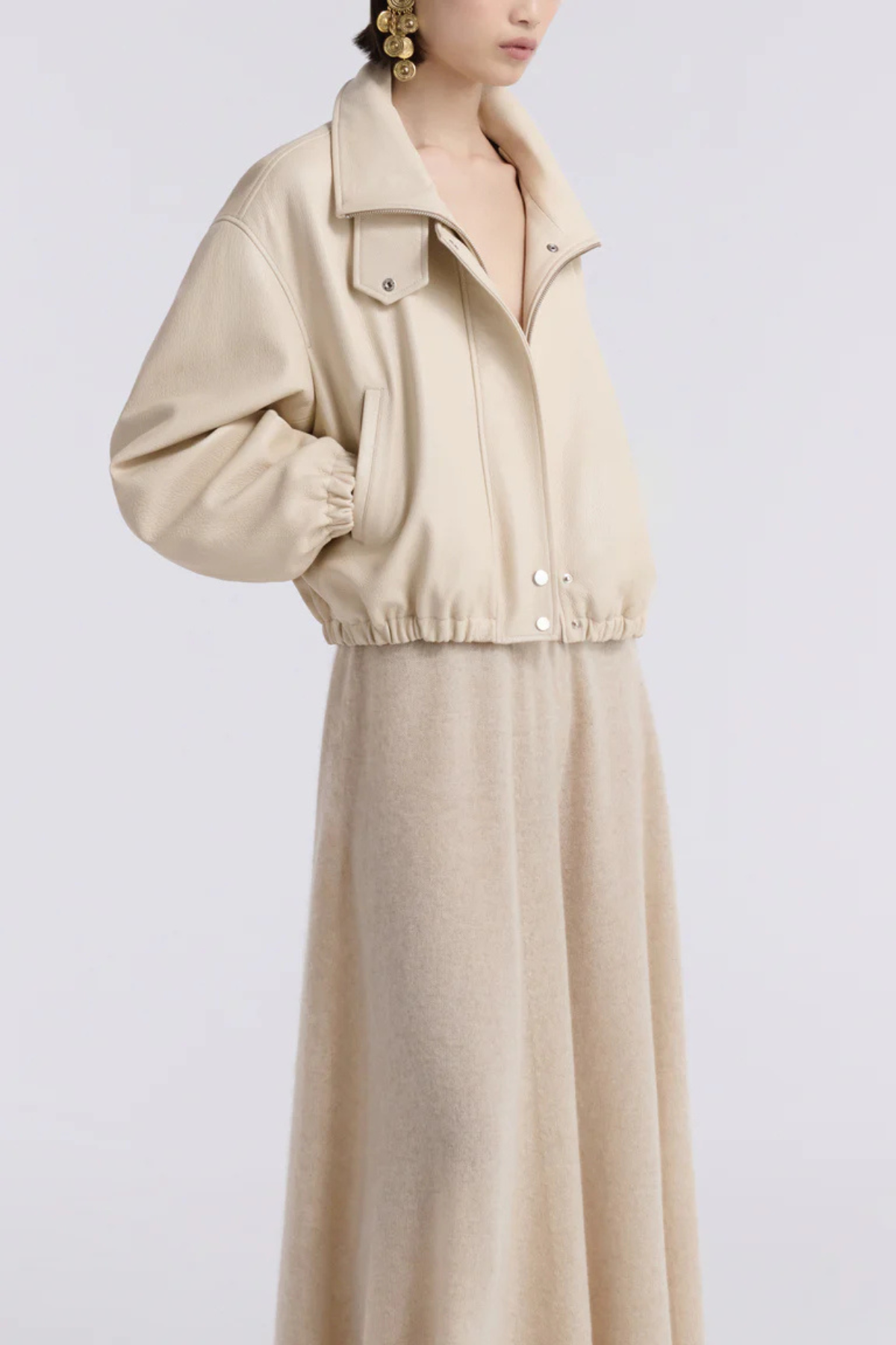 Nour Hammour Pia Bomber Jacket - Ivory