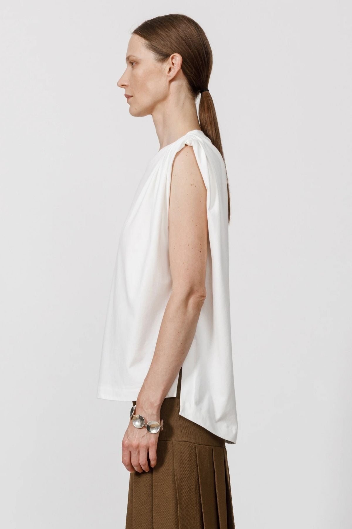 Petar Petrov Plain Mode Sleeveless T-Shirt - White