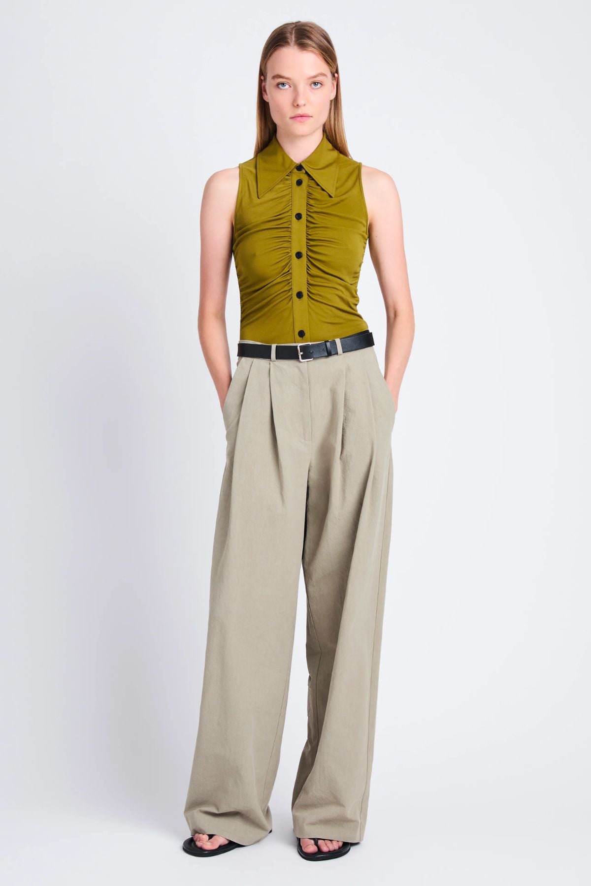 Proenza Schouler White Label Helena Pant - Bayleaf