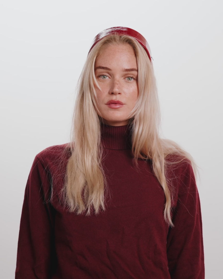 Maison Michel Elizabeth Glossy Headband - Lipstick Red