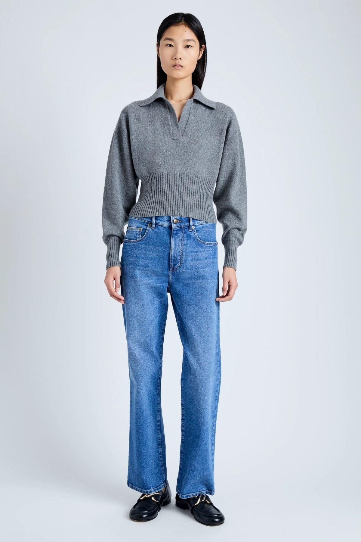 Proenza Schouler Jeanne Cashmere Knit Sweater - Grey Melange