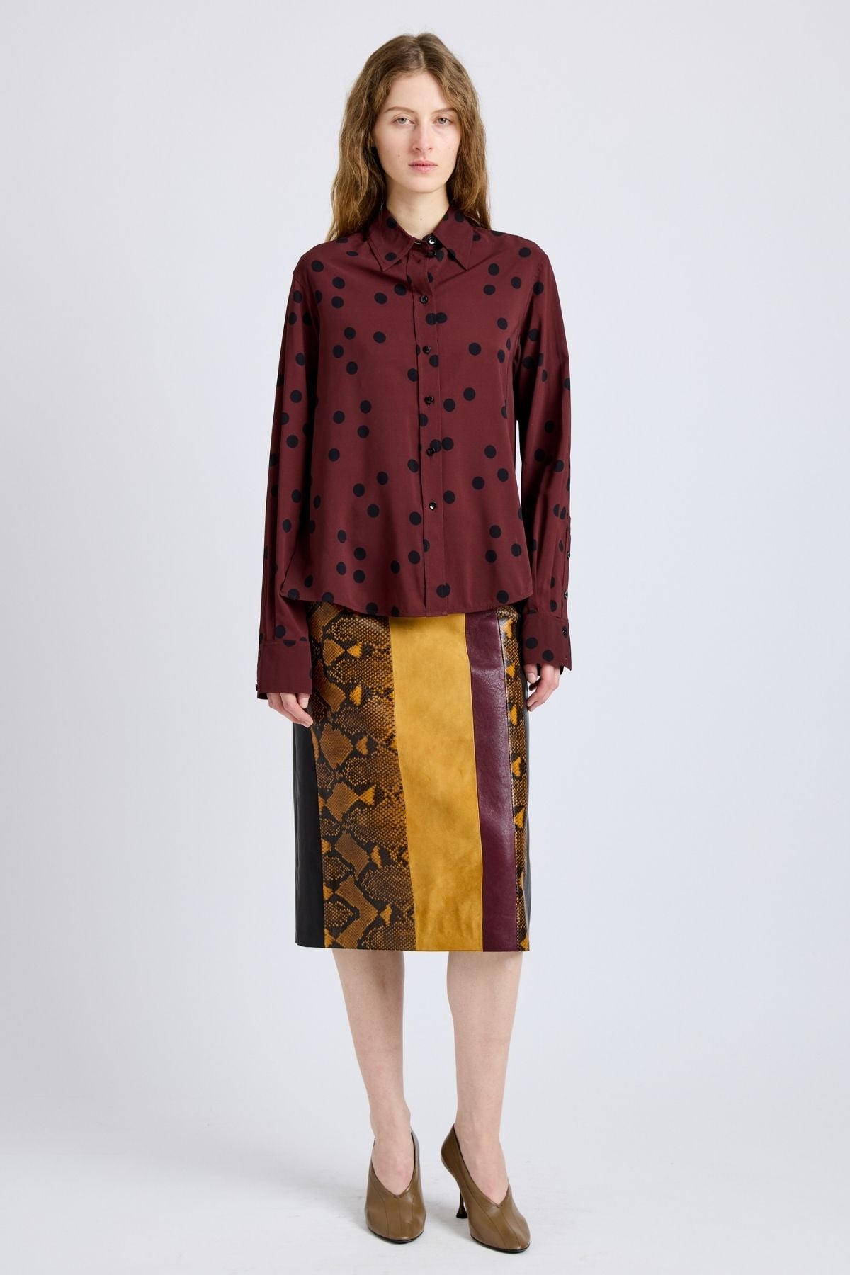 Proenza Schouler Paz Shirt - Espresso Multi