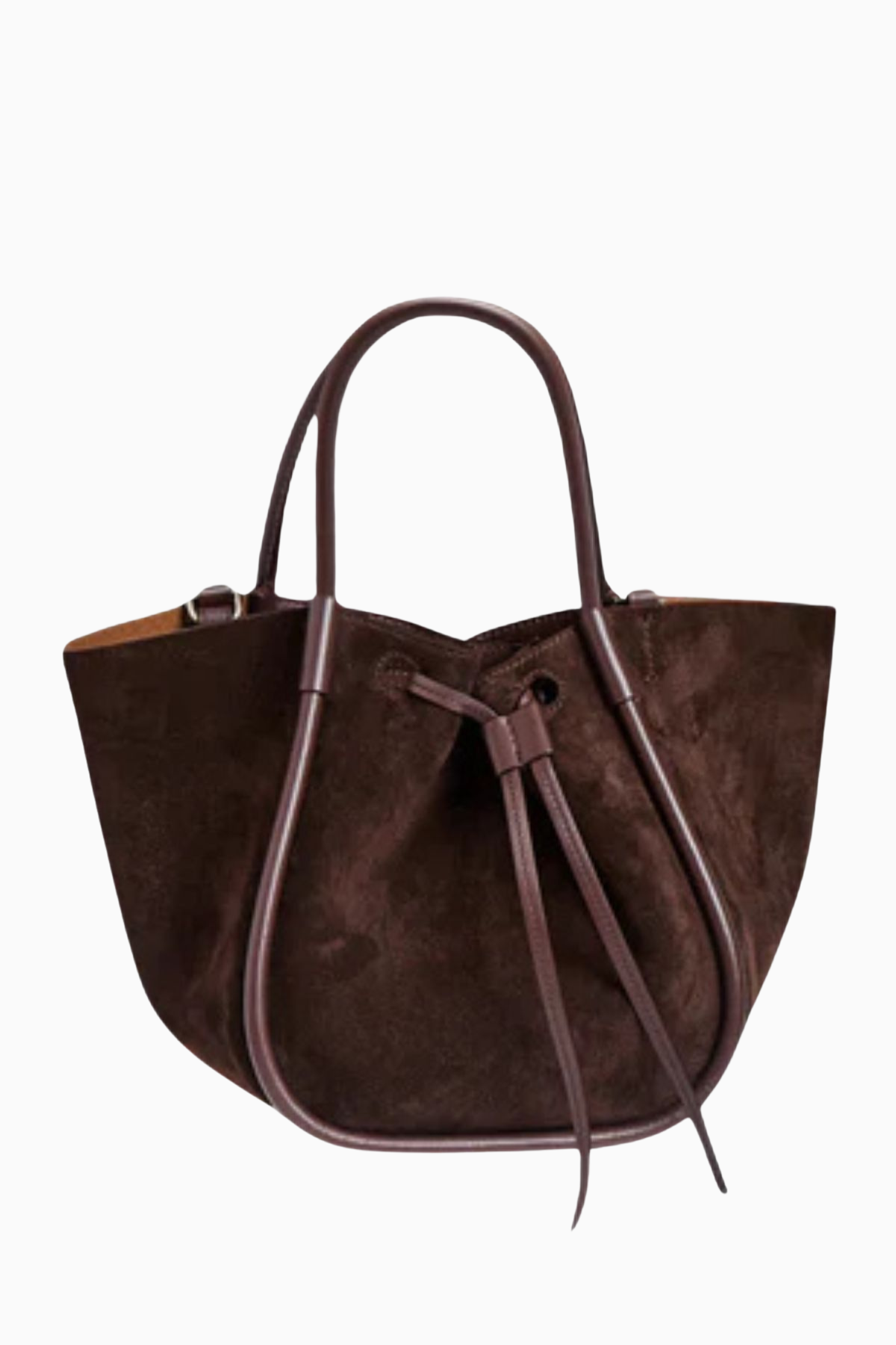 Proenza Schouler Small Ruched Tote Soft Suede - Chocolate