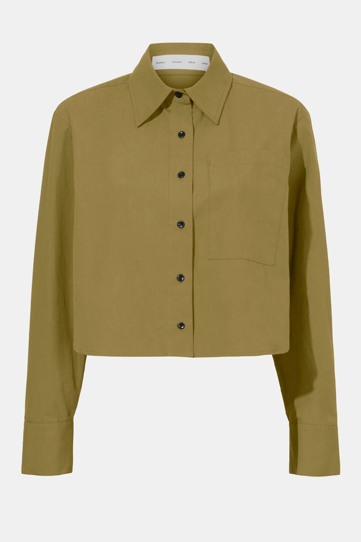 Proenza Schouler White Label Alma Shirt Preached Cotton - Olive