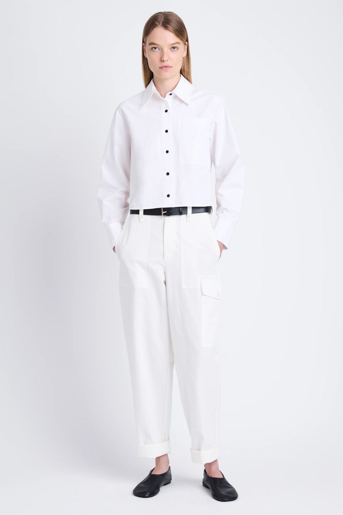 Proenza Schouler White Label Alma Shirt Preached Cotton - White