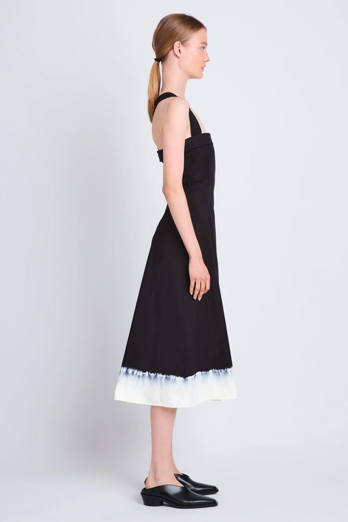 Proenza Schouler White Label Edie Dip Dye Cotton Dress - Black/ White
