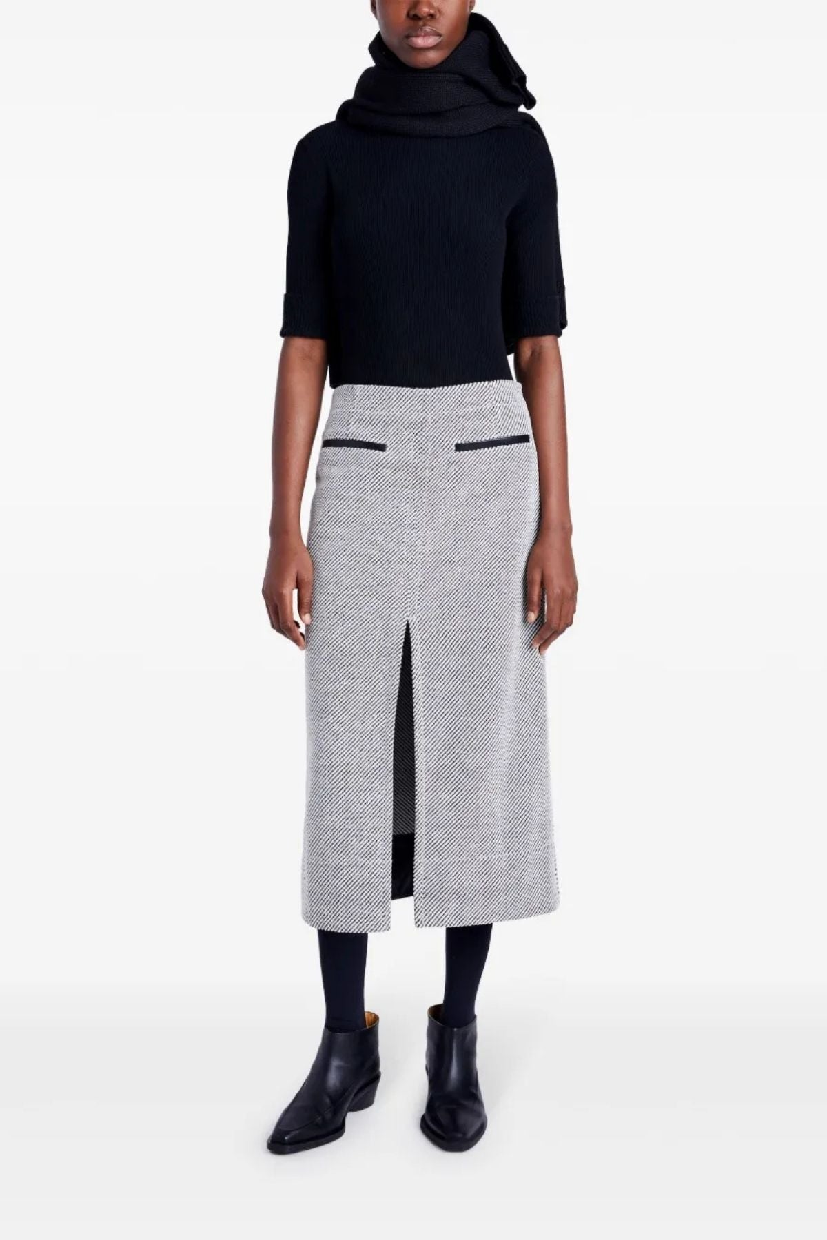 Proenza Schouler White Label Kingsley Skirt - White/ Grey