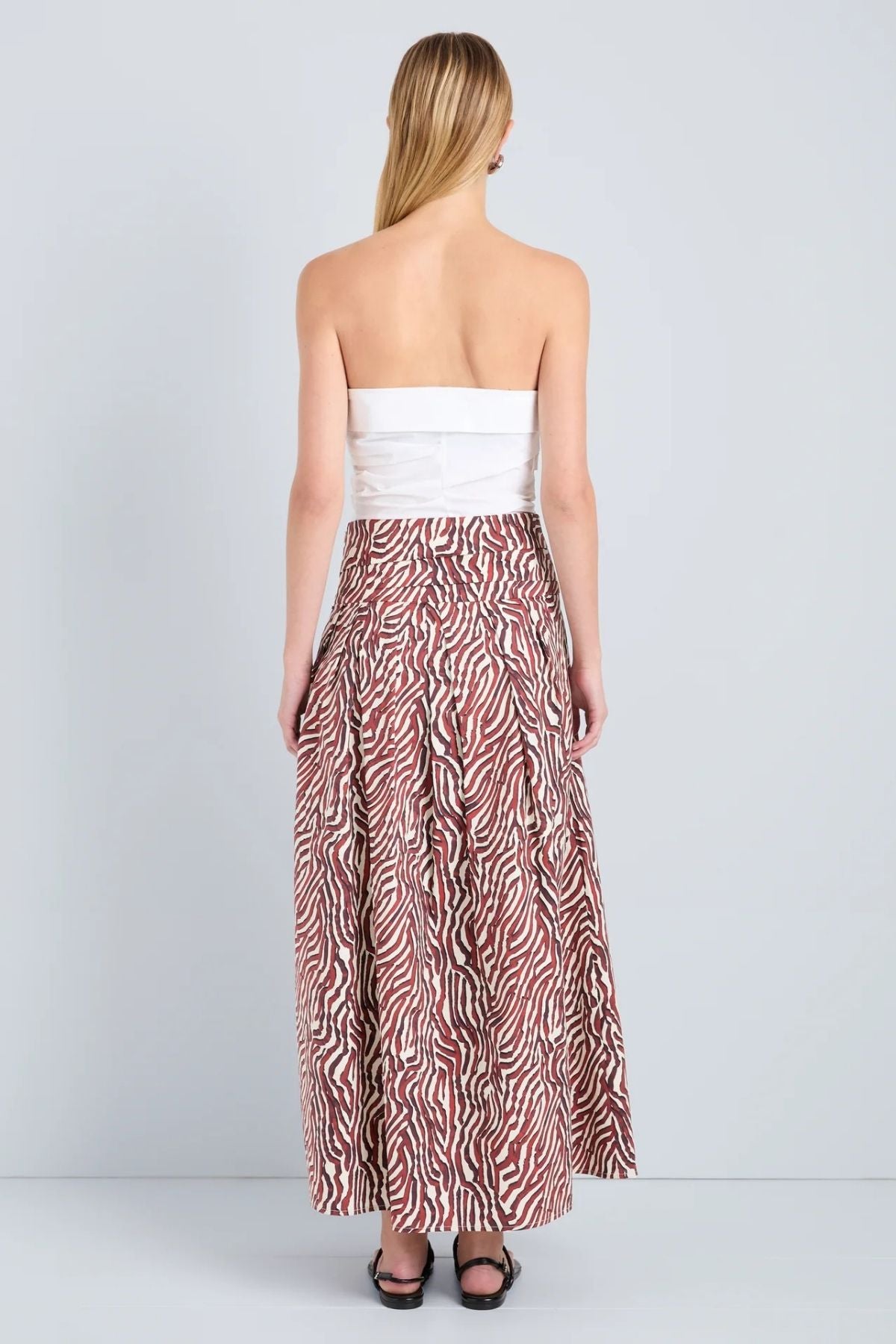 Proenza Schouler White Label Nessa Skirt - Rust/ Cream