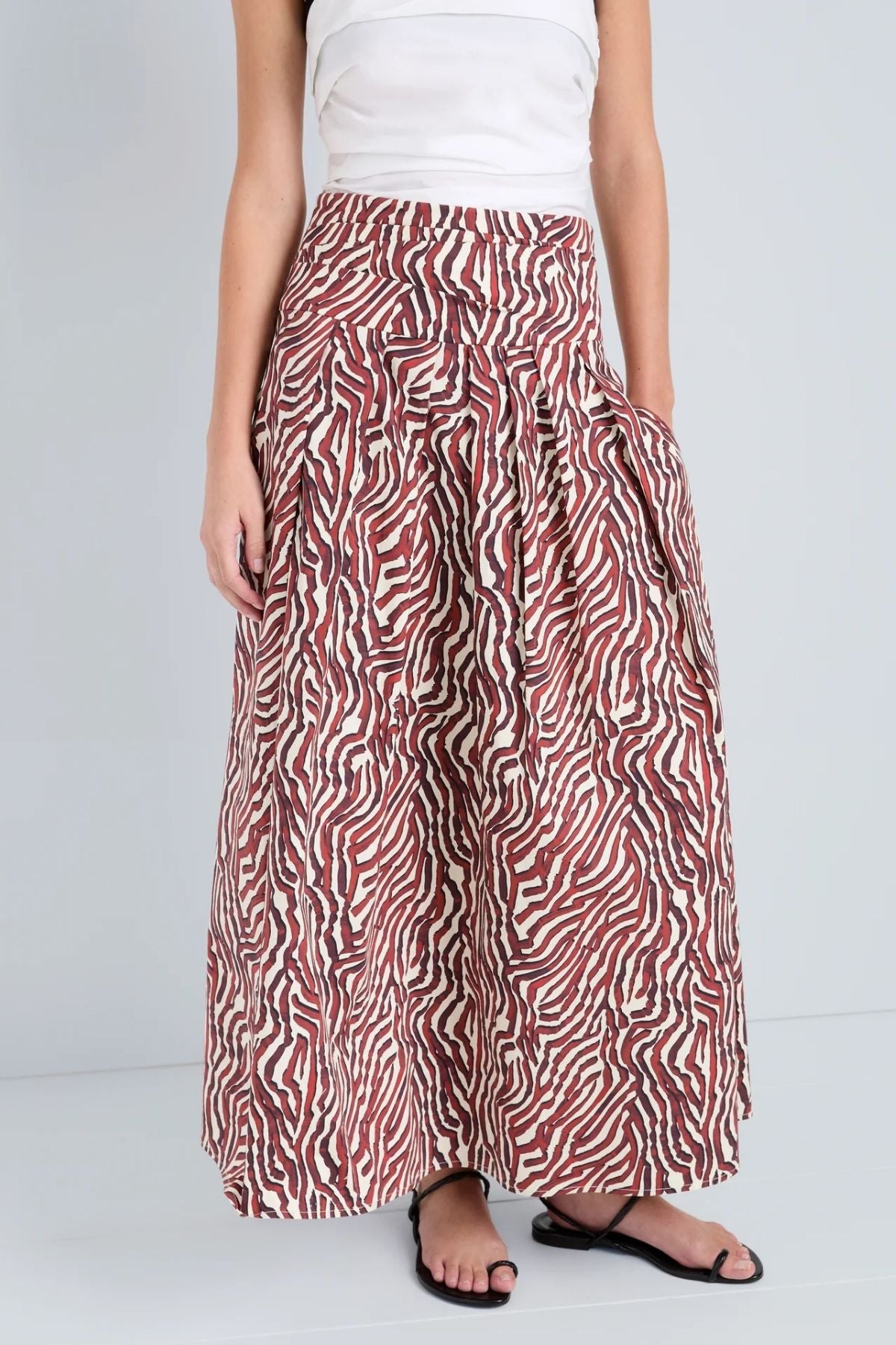 Proenza Schouler White Label Nessa Skirt - Rust/ Cream