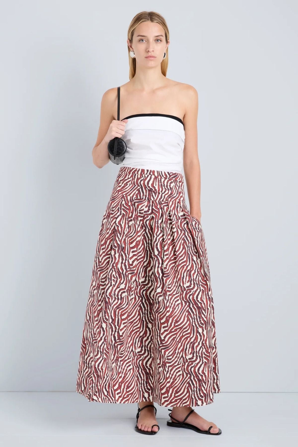 Proenza Schouler White Label Nessa Skirt - Rust/ Cream