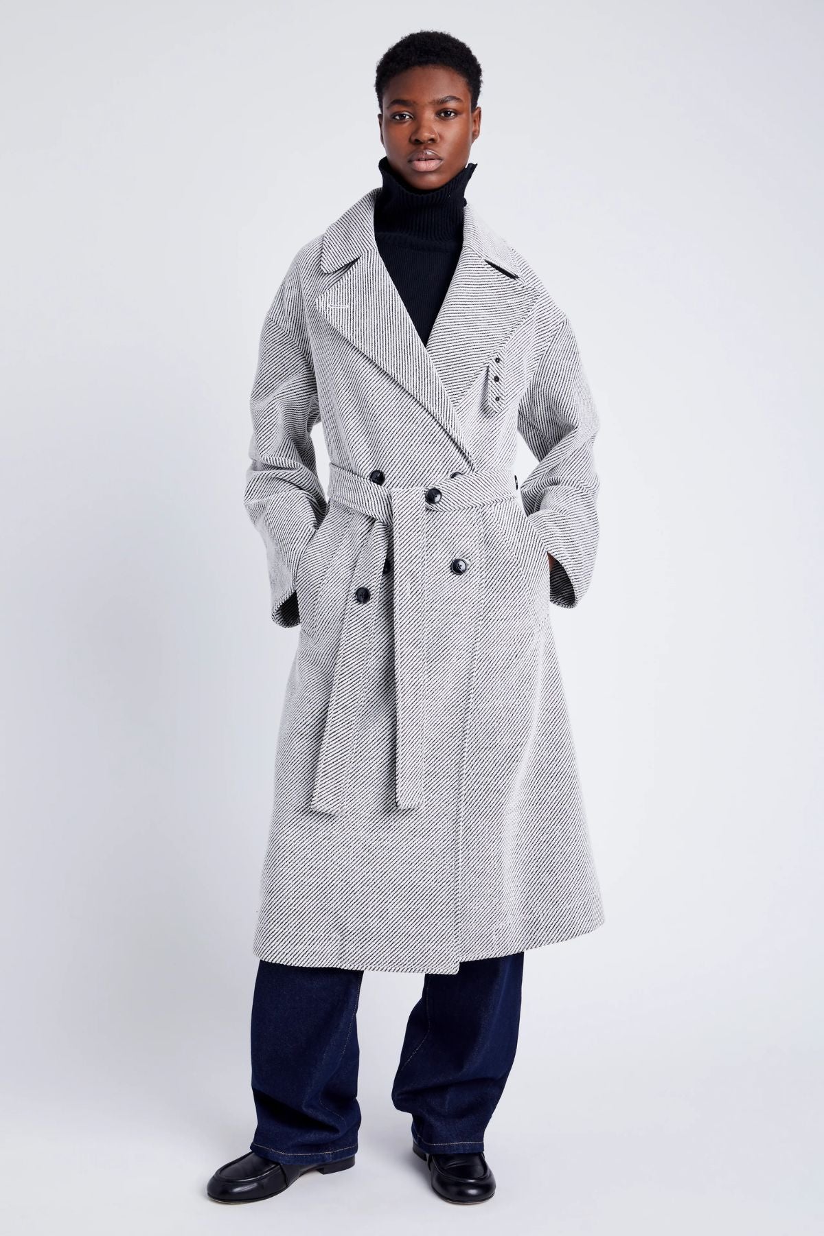 Proenza Schouler White Label Ronan Coat - White/ Grey