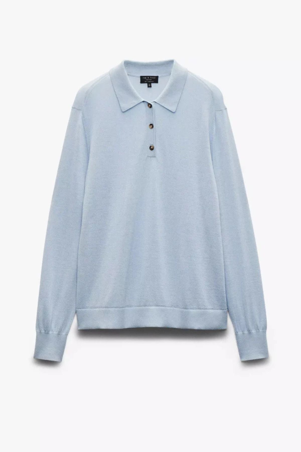 Rag & Bone Adeline Cashmere Polo - Light Blue