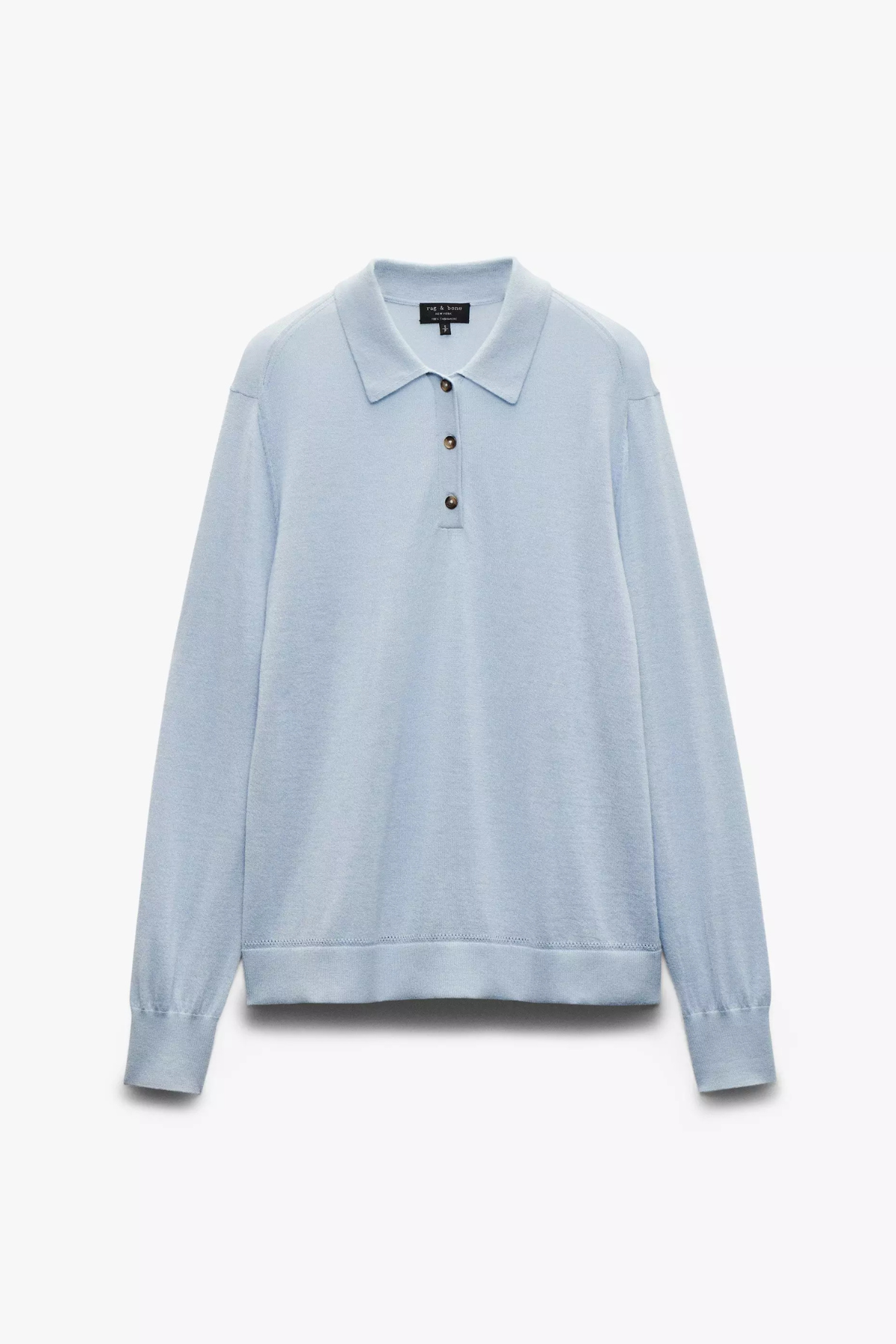 Rag & Bone Adeline Lightweight Cashmere Polo - Light Blue