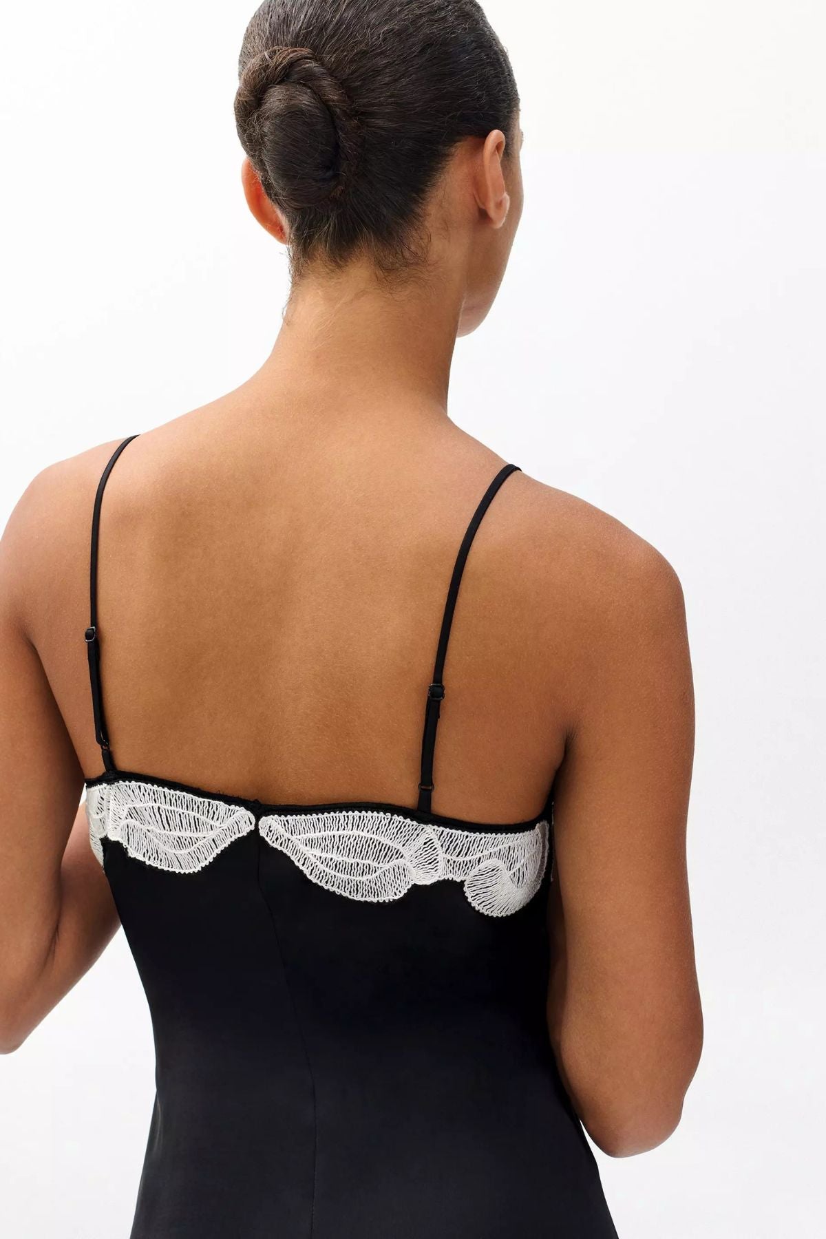 Rag & Bone Ann Embroidered Slip Dress - Black