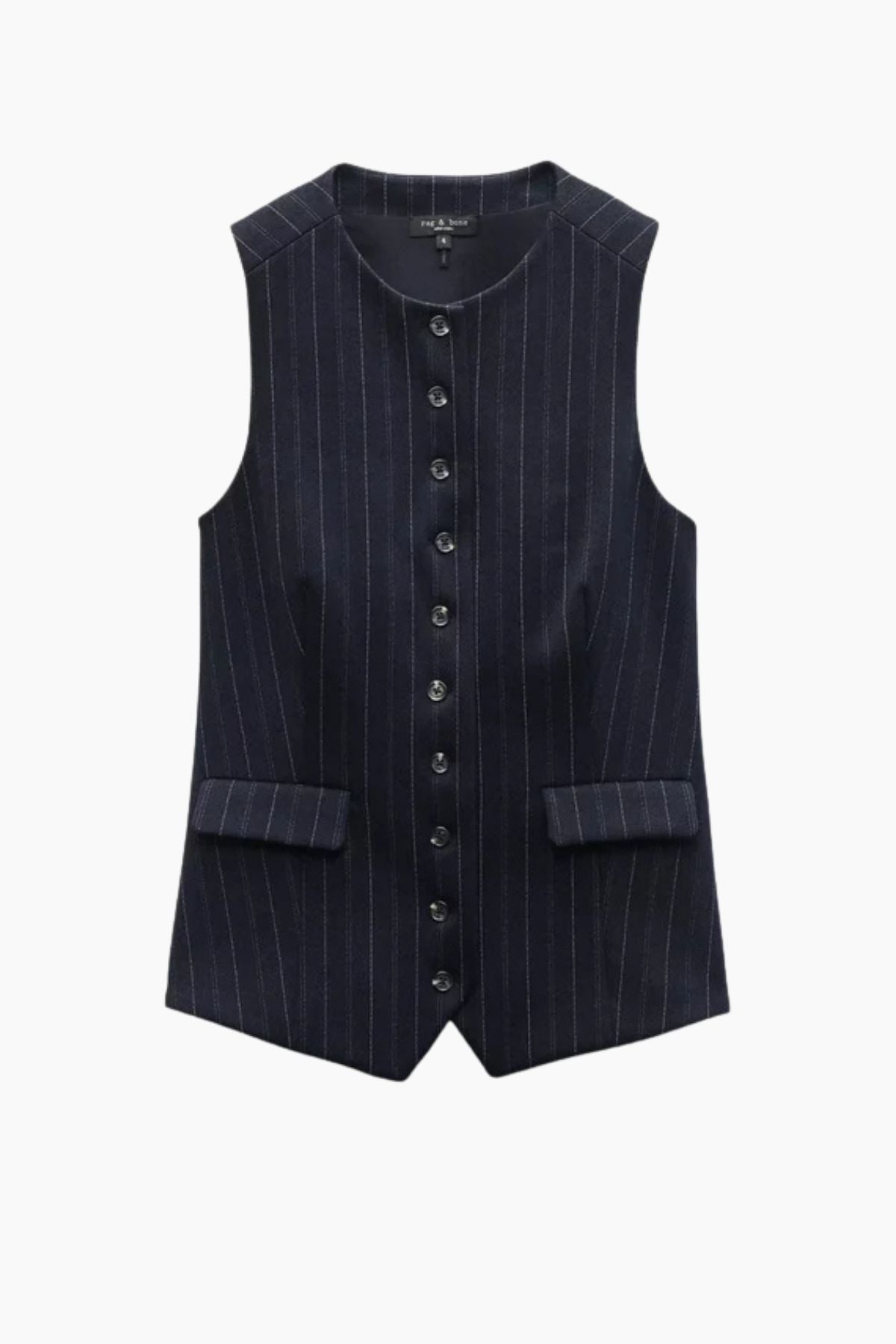 Rag & Bone Irina Ponte Long Vest - Navy Multi