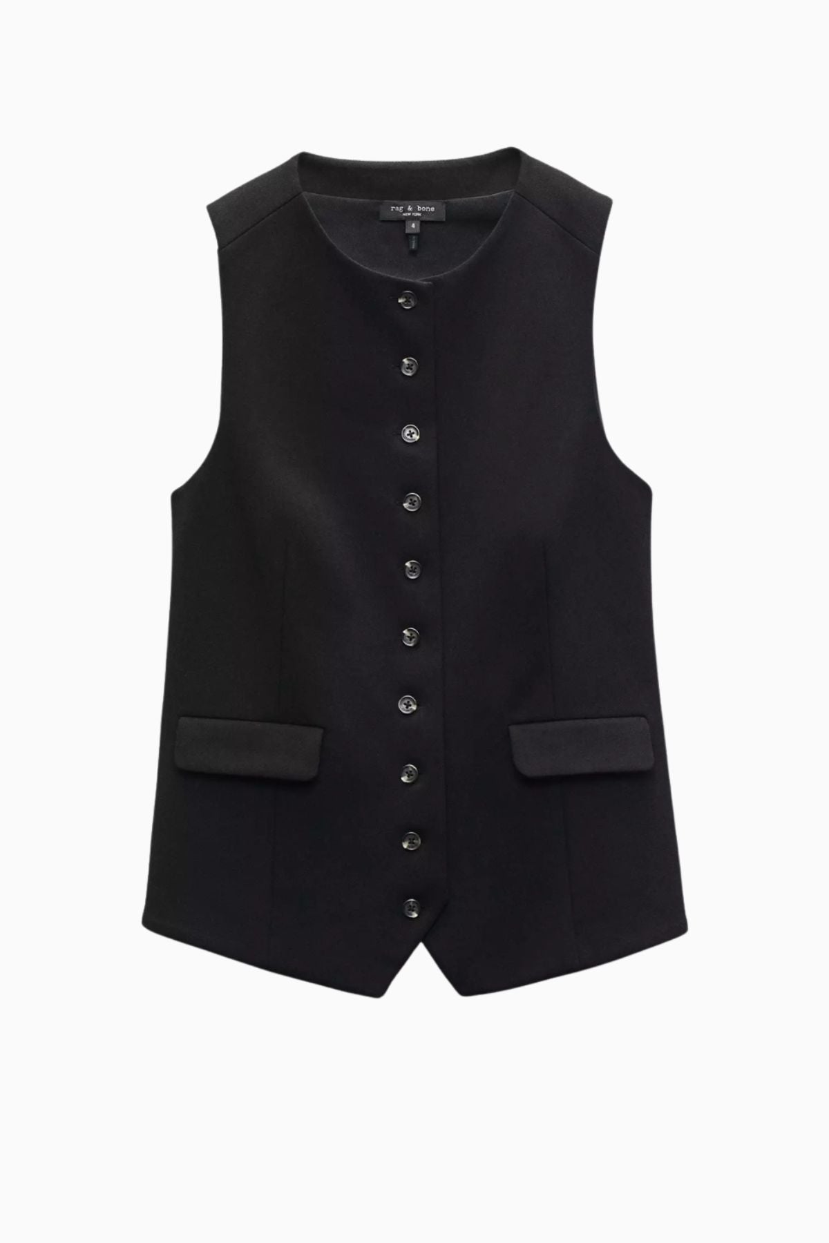 Rag & Bone Irina Ponte Long Vest - Black