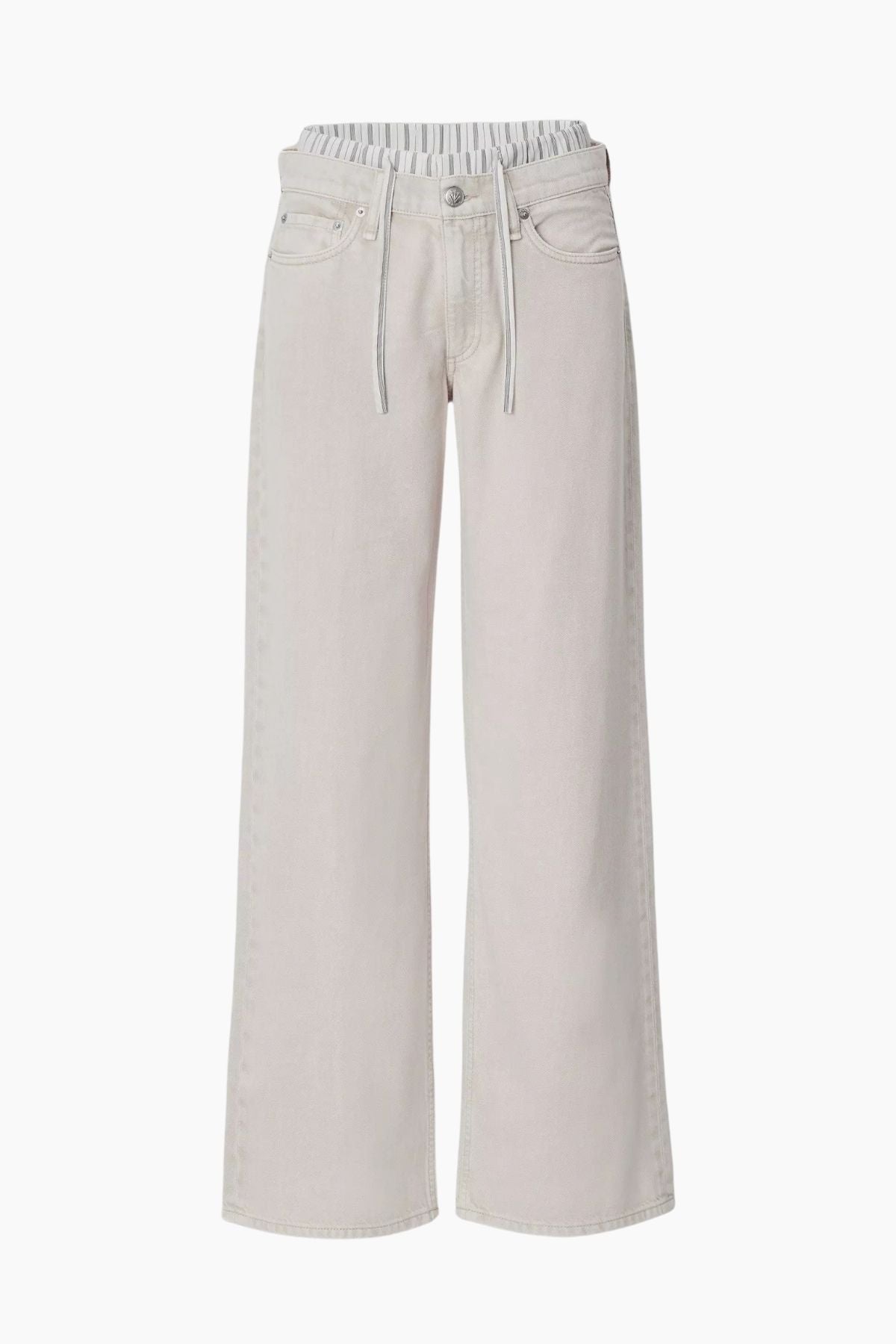 Rag & Bone Saige Relaxed Straight Boxer Jeans - Sandstripe