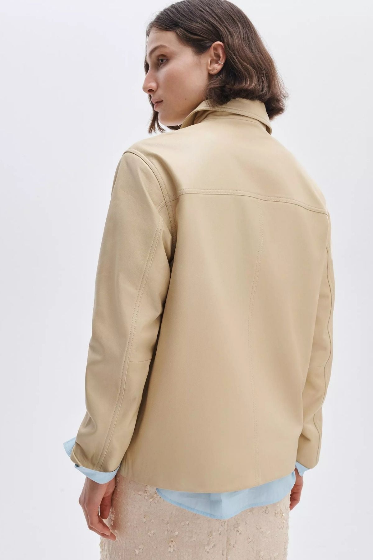 Rag & Bone Sid Leather Jacket - Pale Yellow