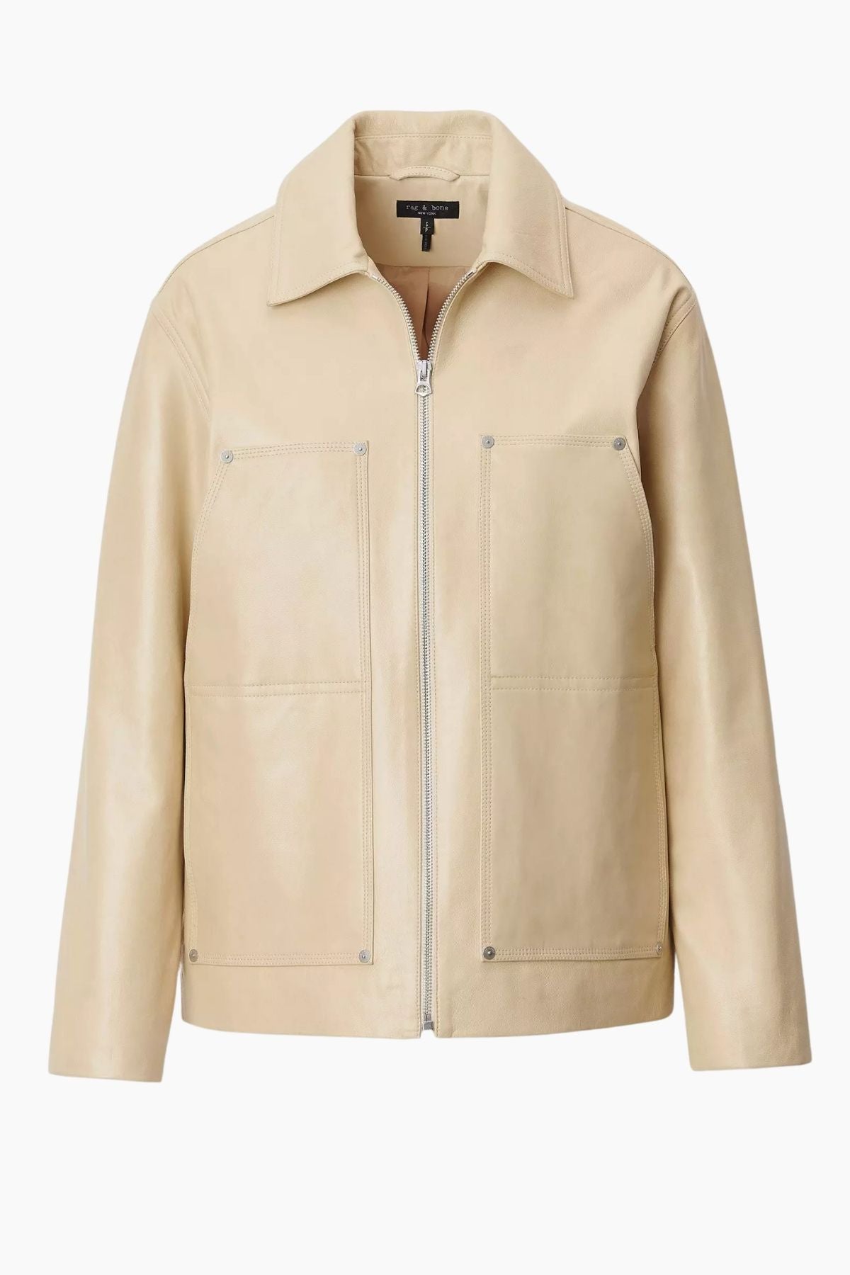Rag & Bone Sid Leather Jacket - Pale Yellow