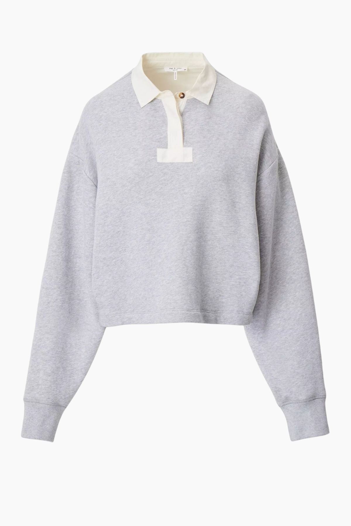 Rag & Bone Vintage Terry Oversized Polo Sweatshirt - Heather Grey