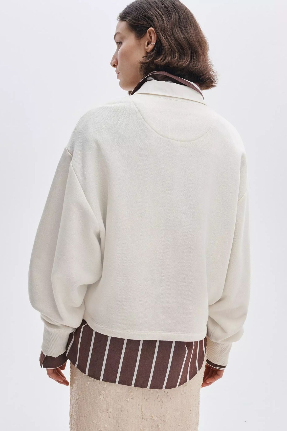 Rag & Bone Vintage Terry Oversized Polo Sweatshirt - Sand