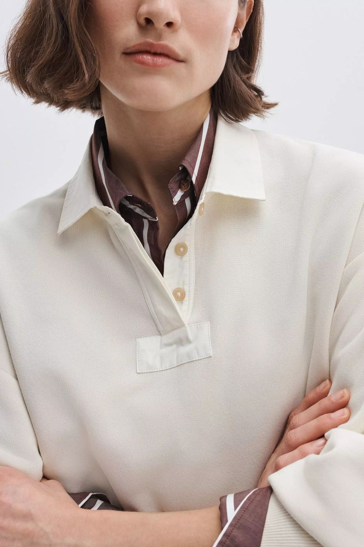 Rag & Bone Vintage Terry Oversized Polo Sweatshirt - Sand