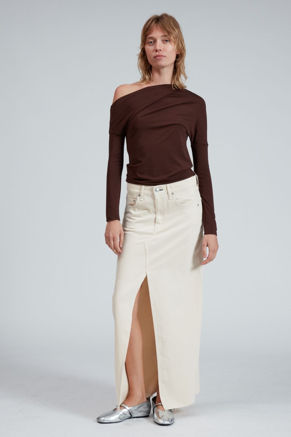 Rag & Bone Anya Asymmetrical Top - Chocolate