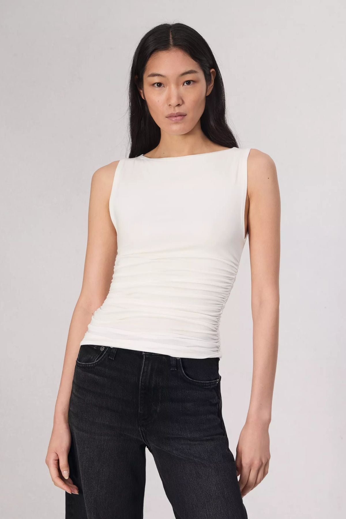 Rag Bone Luca Shirred Tank White – GRACE Melbourne - Main Image
