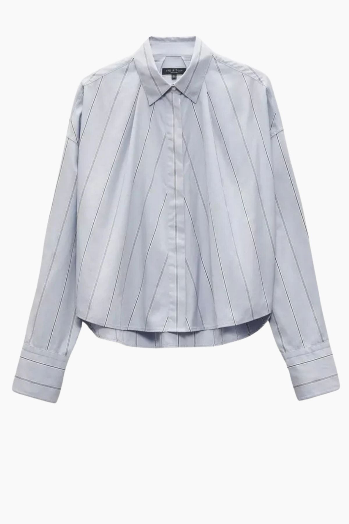 Rag & Bone Martha Poplin Shirt - Light Blue Stripe