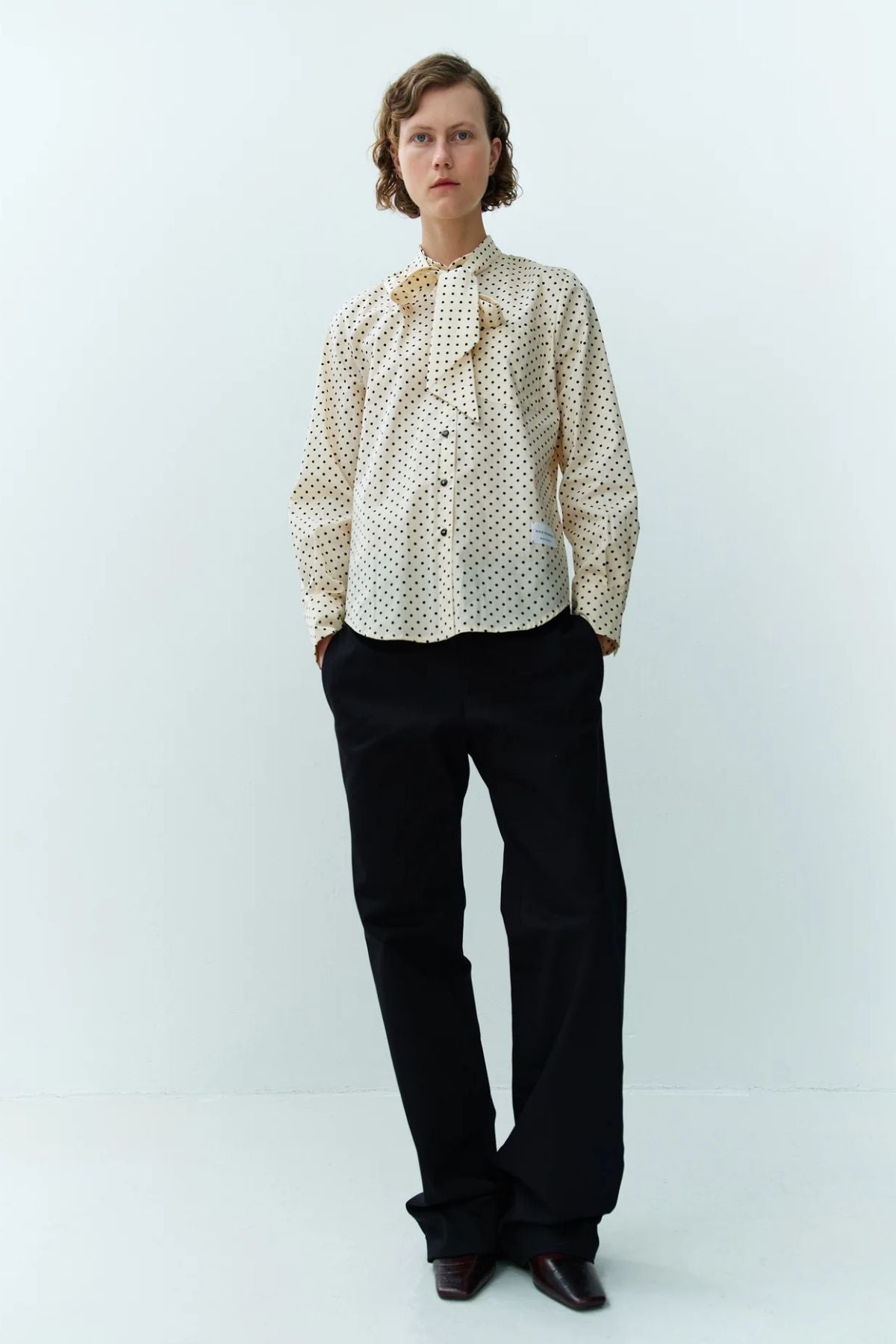 Rika Studios Carolina Polka Dot Shirt - Cream/ Black