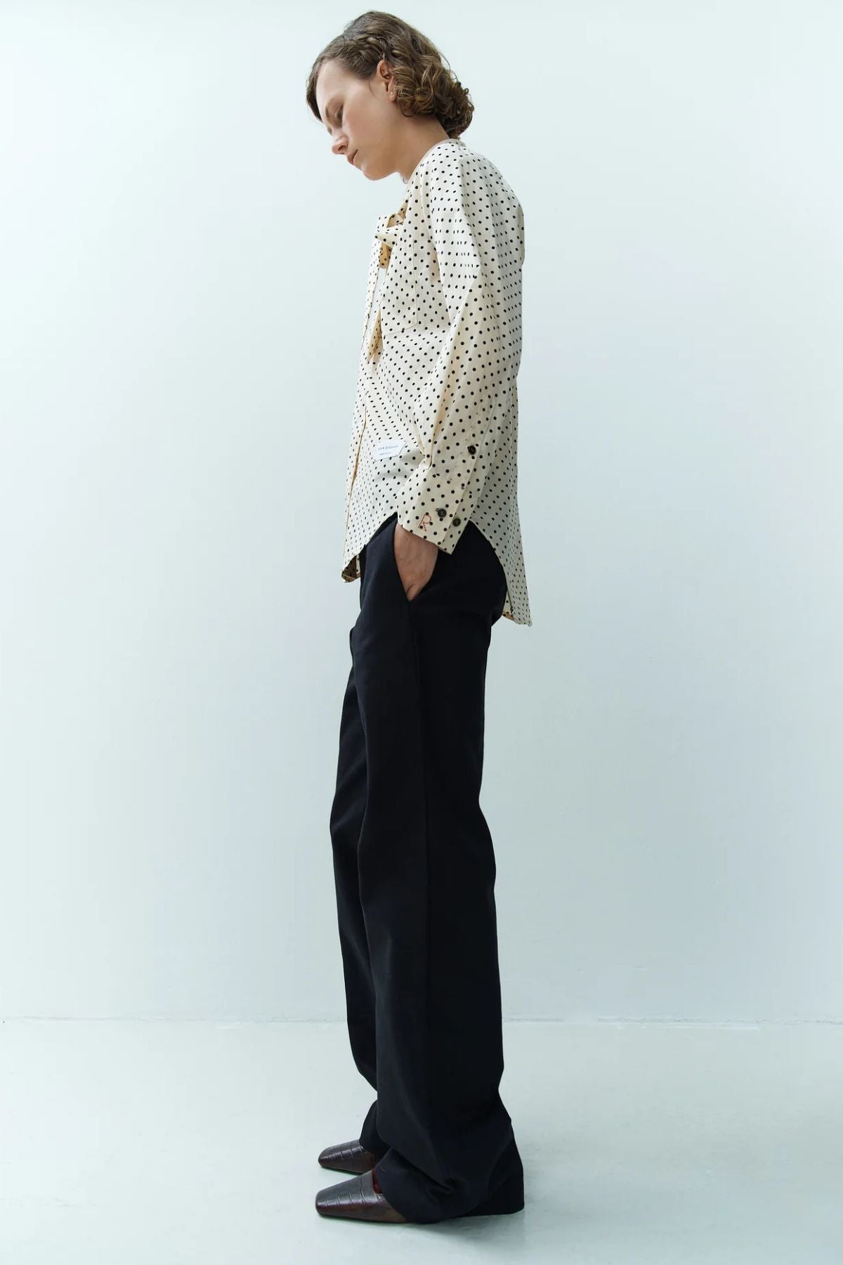 Rika Studios Carolina Polka Dot Shirt - Cream/ Black